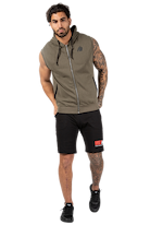 Gorilla Wear Springfield S/L Zipped Hoodie Hoodie & Sweatshirt Army Green