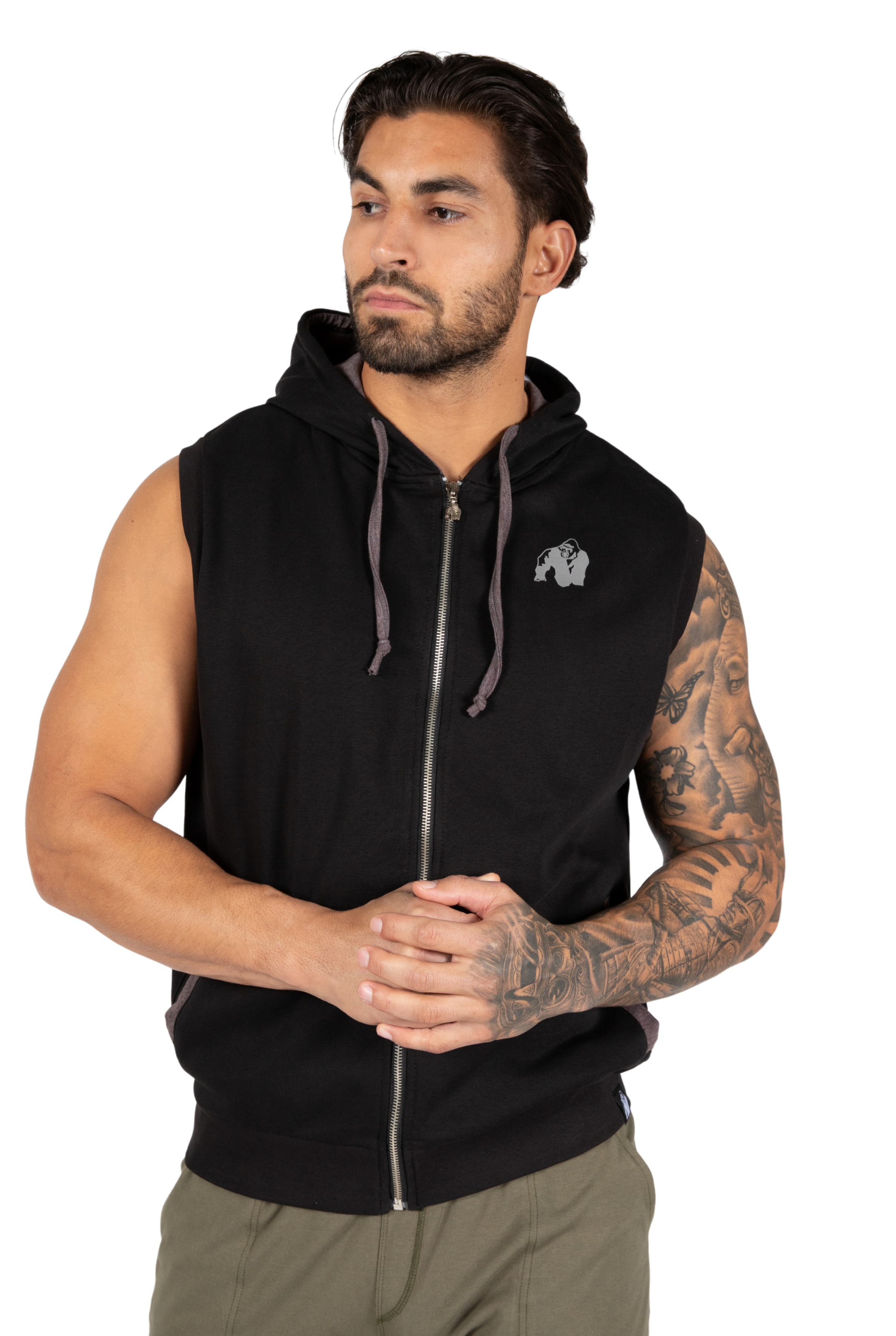 Gorilla Wear Springfield S/L Zipped Hoodie Hoodie & Sweatshirt Black