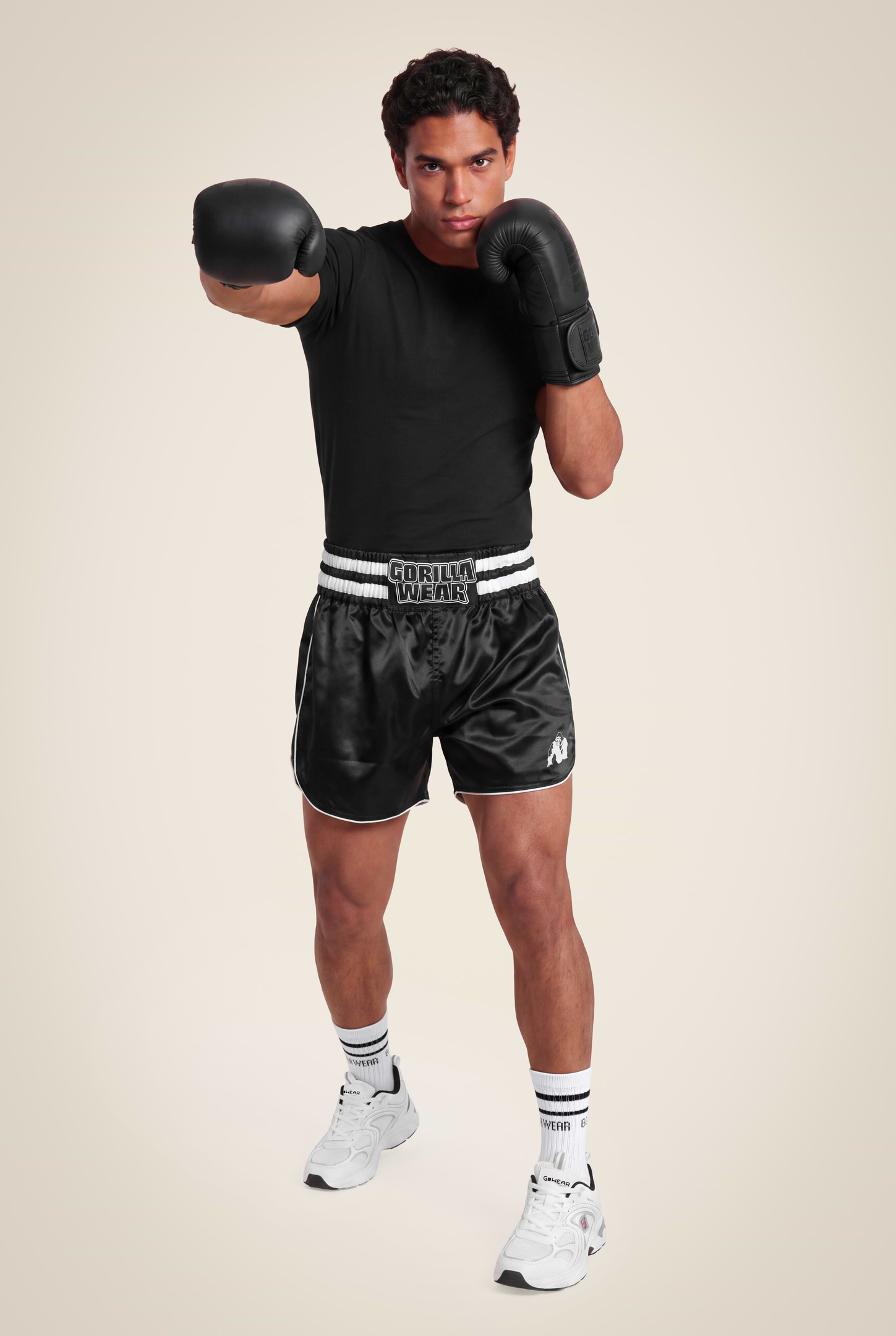 Gorilla Wear Tacoma Fighting Shorts Fight Gear Black/White