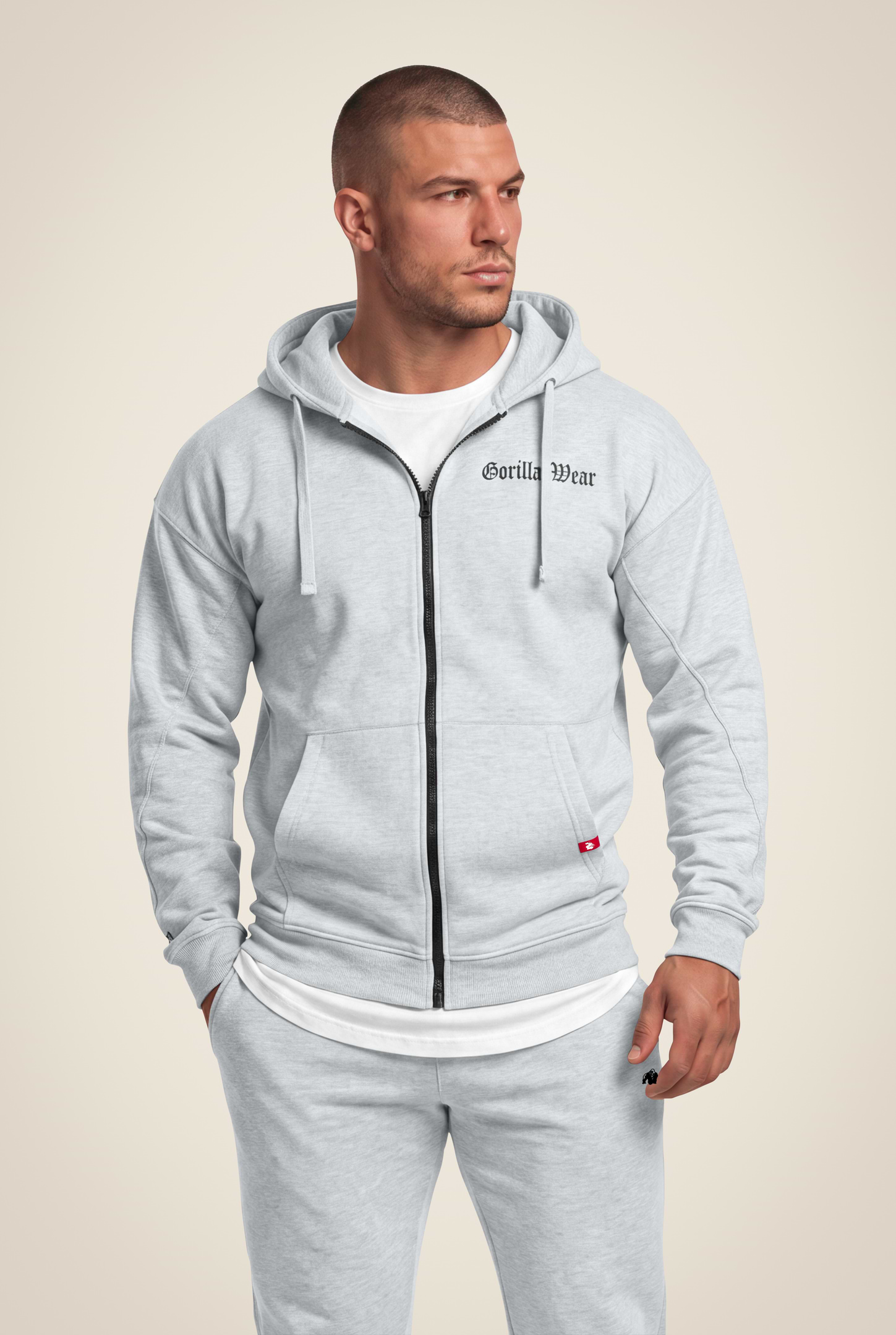 Gorilla Wear Utah Zipped Hoodie Hoodie & Sweatshirt Light Gray Melange