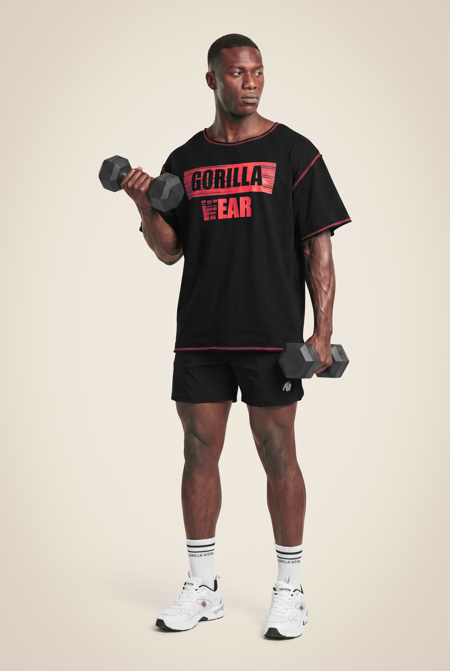 Gorilla Wear Wallace Workout Top T-Shirt & Tops Black/Red