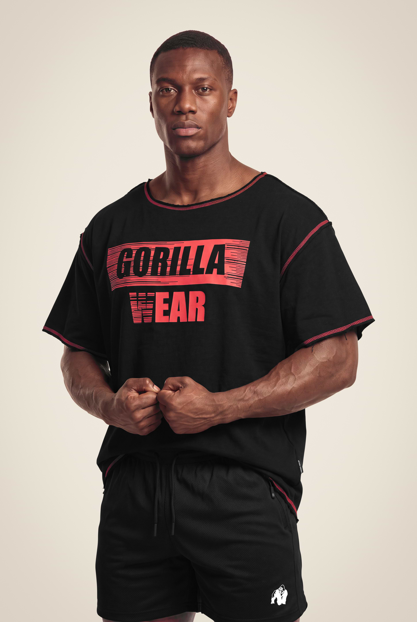 Gorilla Wear Wallace Workout Top T-Shirt & Tops Black/Red