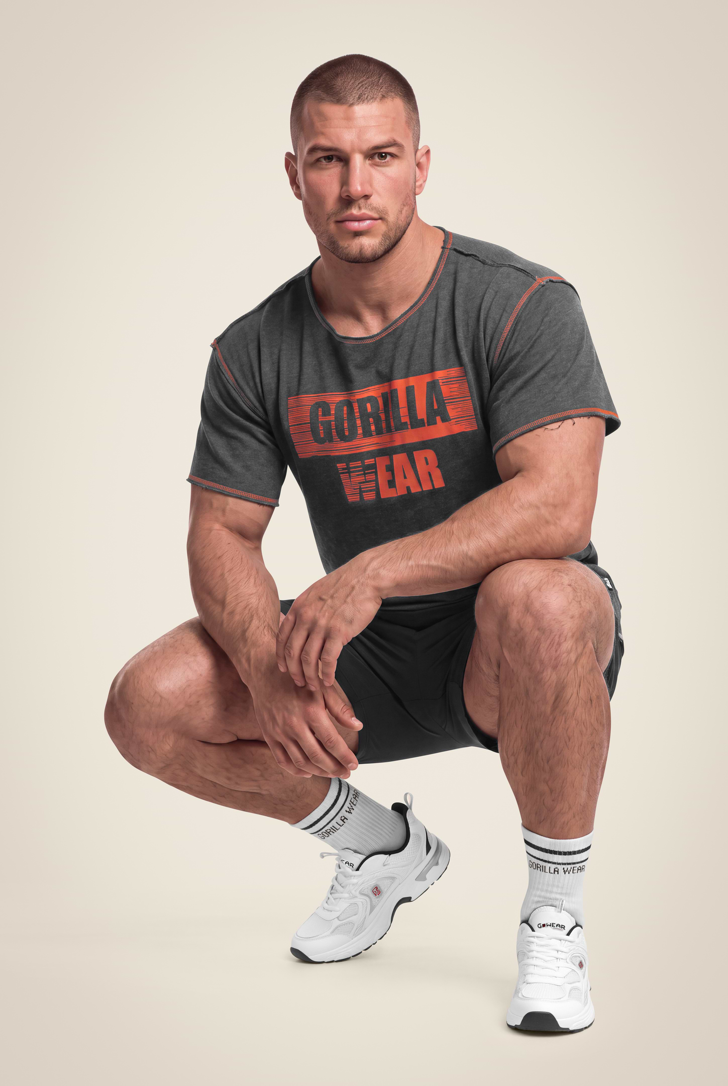 Gorilla Wear Wallace Workout Top T-Shirt & Tops Gray/Orange