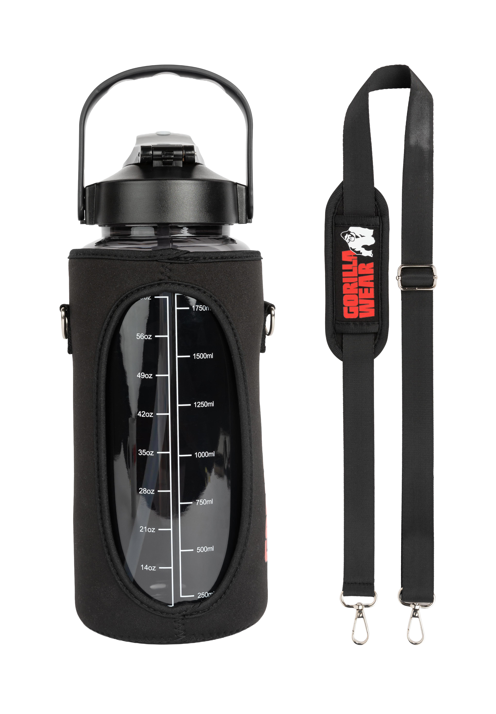Gorilla Wear Water Bottle With Sleeve 2L Shakers & Bottles Black