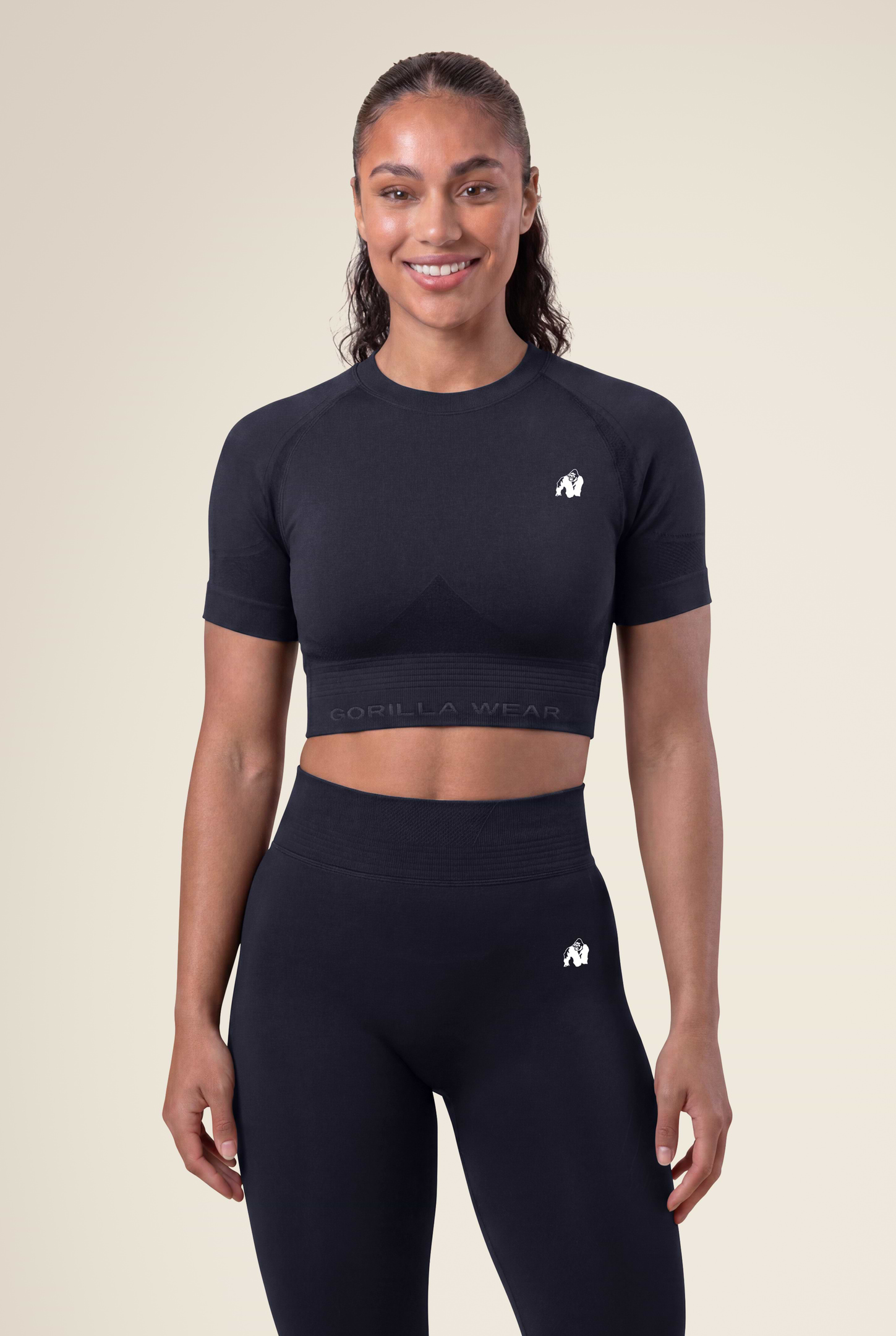 Gorilla Wear Whitney Seamless Crop Top T-Shirt & Tops Black