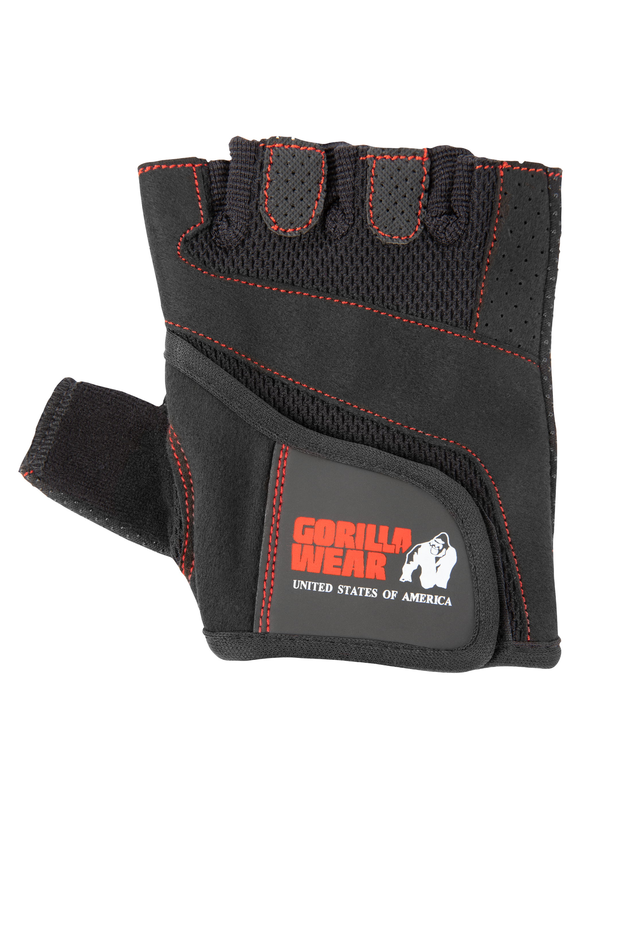 Gorilla Wear Women's Fitness Gloves Workout Gloves & Grips Black/Red Stitched