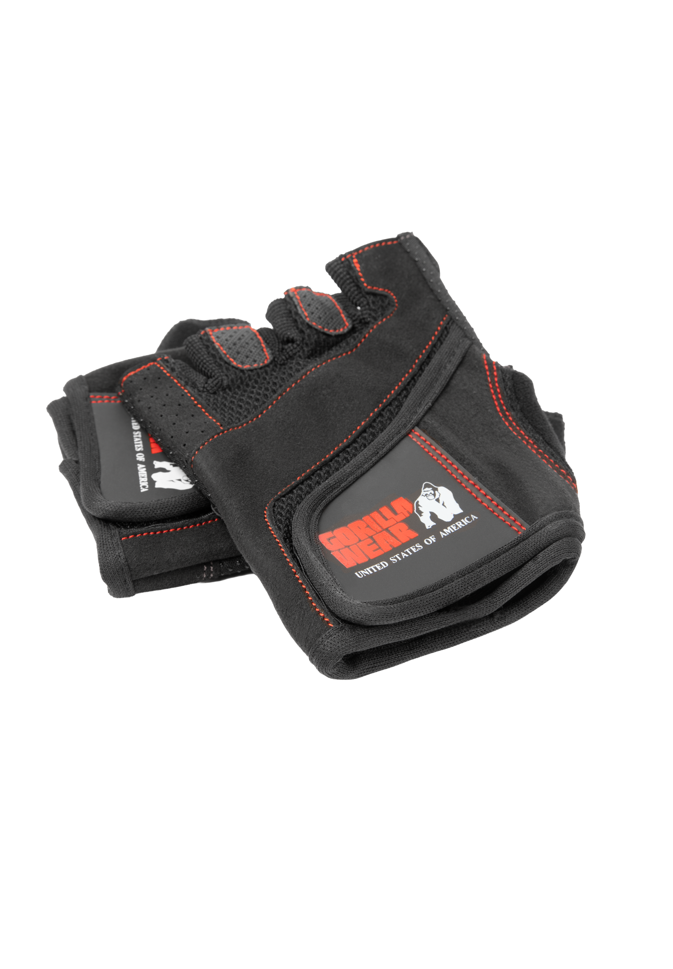 Gorilla Wear Women's Fitness Gloves Workout Gloves & Grips Black/Red Stitched