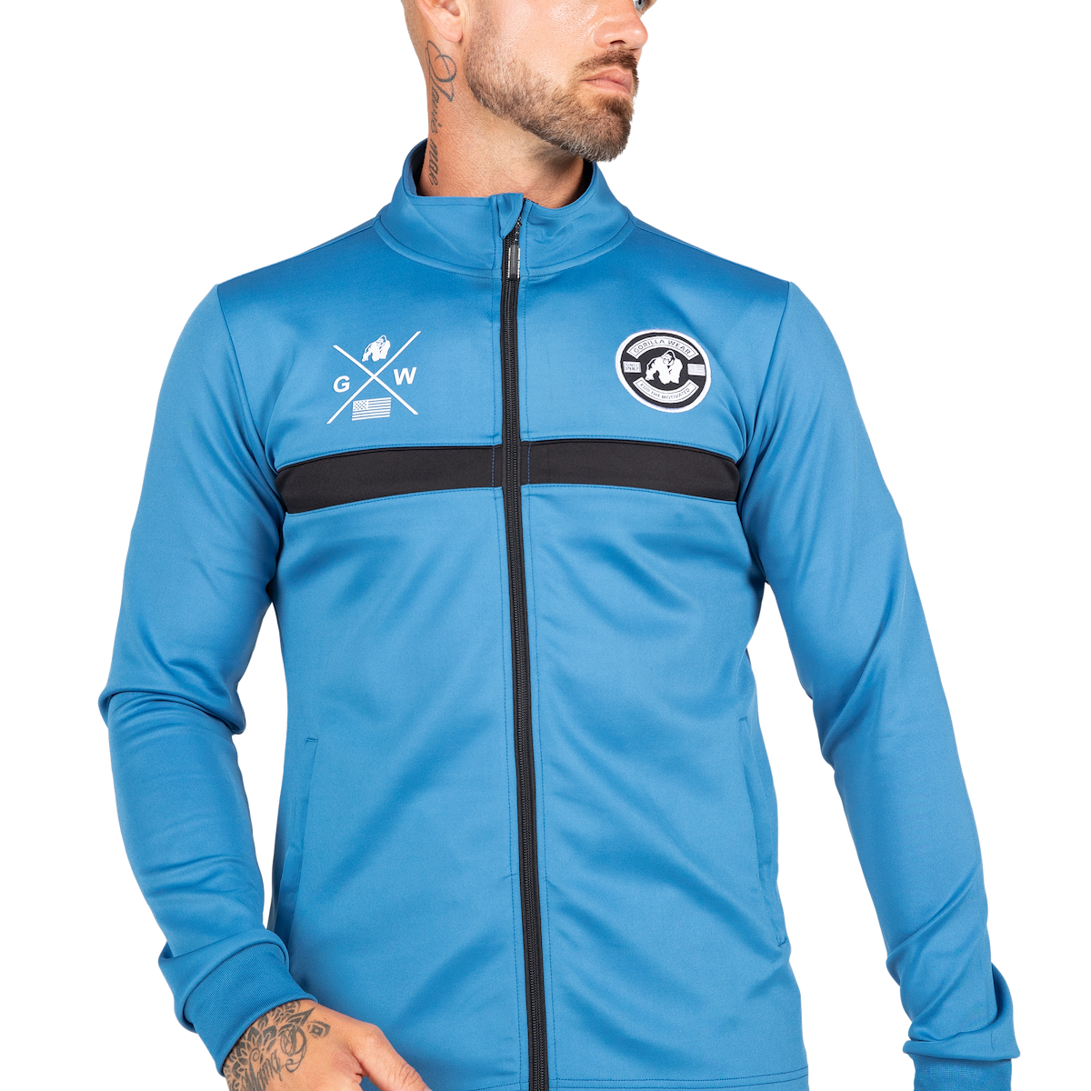Vernon Track Jacket - Blue – Gorilla Wear