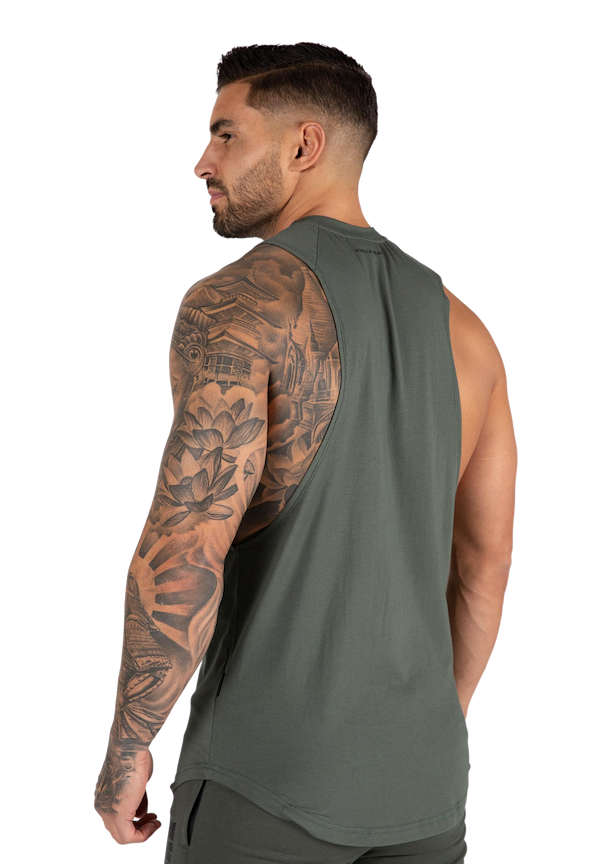 Milo Drop Armhole Tank Top - Green