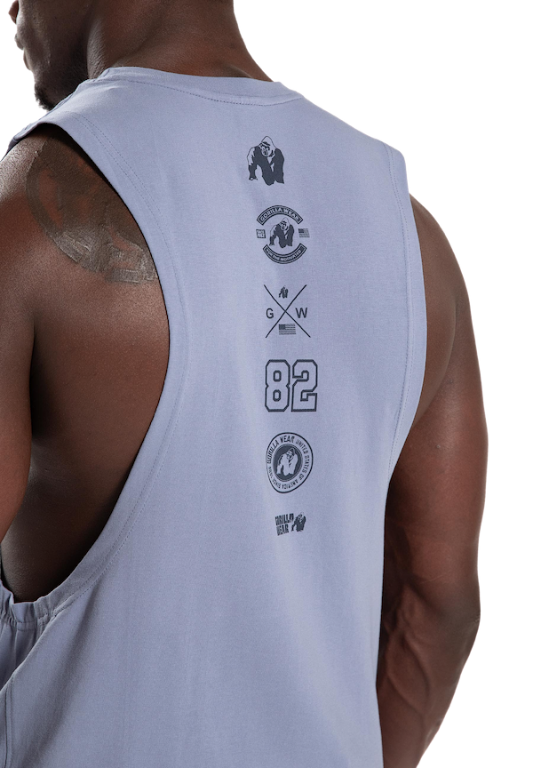 Lopez Drop Armhole Tank Top - Stone Wash Blue