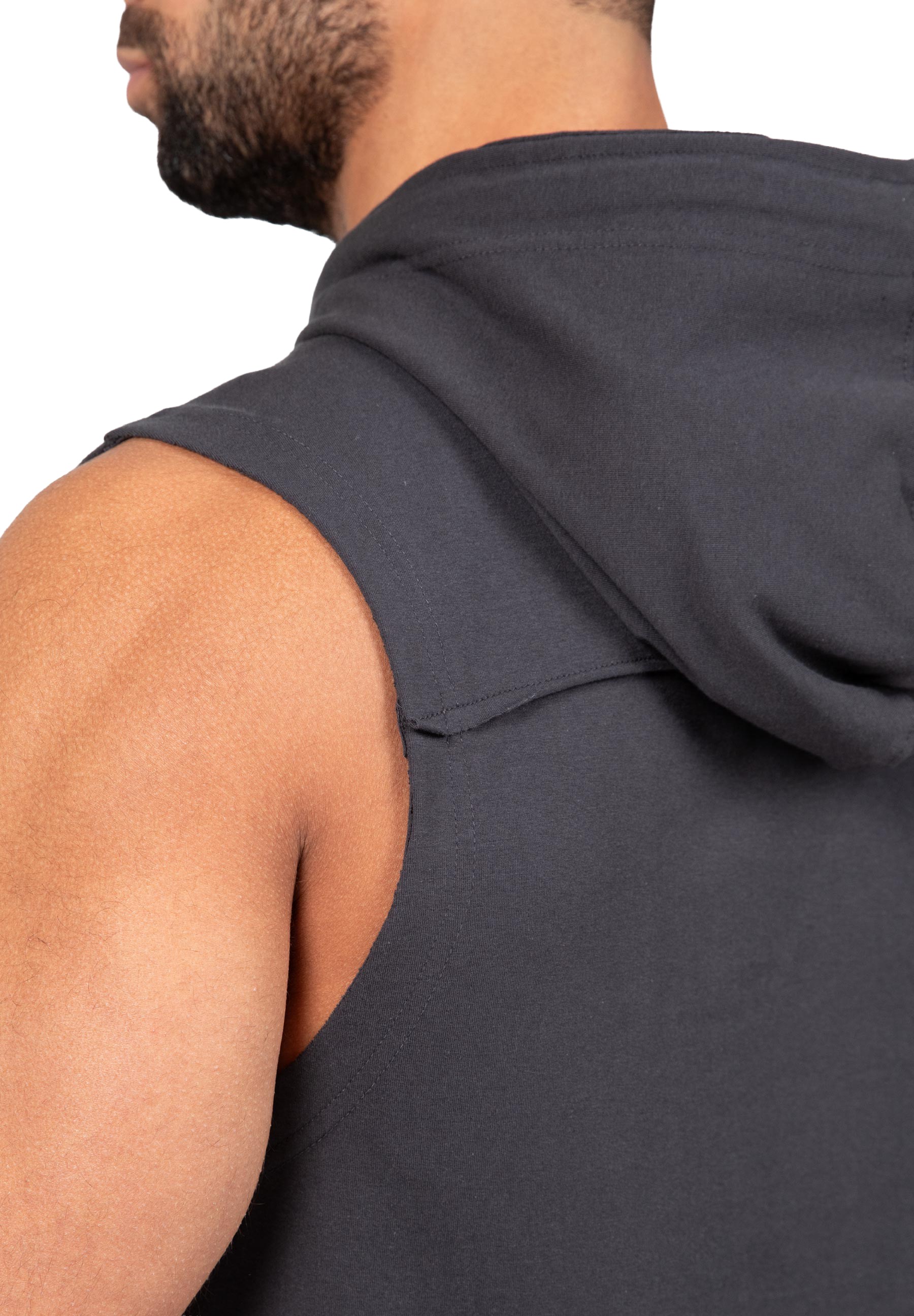 Chico Sleeveless Hooded T-Shirt- Washed Gray
