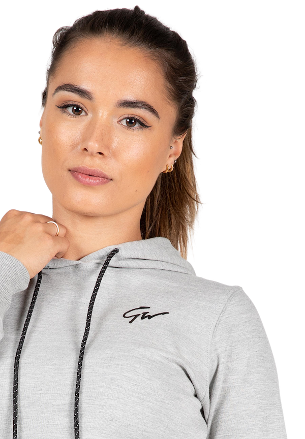 Pixley Crop Top Hoodie - Gray