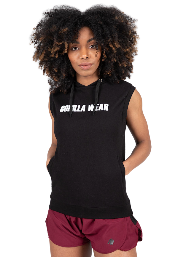 Virginia Sleeveless Hoodie - Black