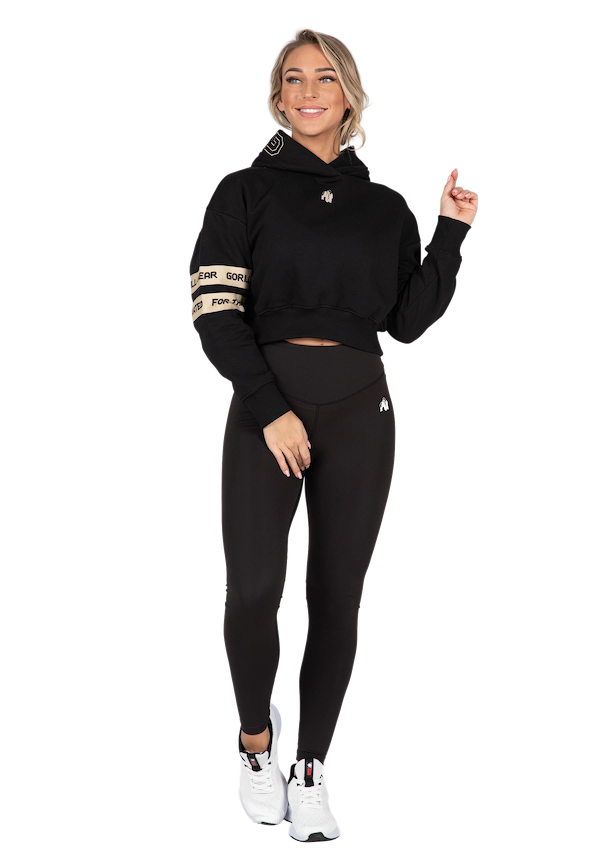 Tracey Cropped Hoodie - Black