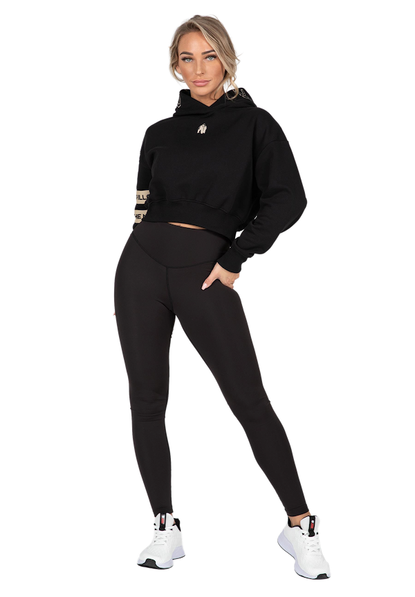Tracey Cropped Hoodie - Black