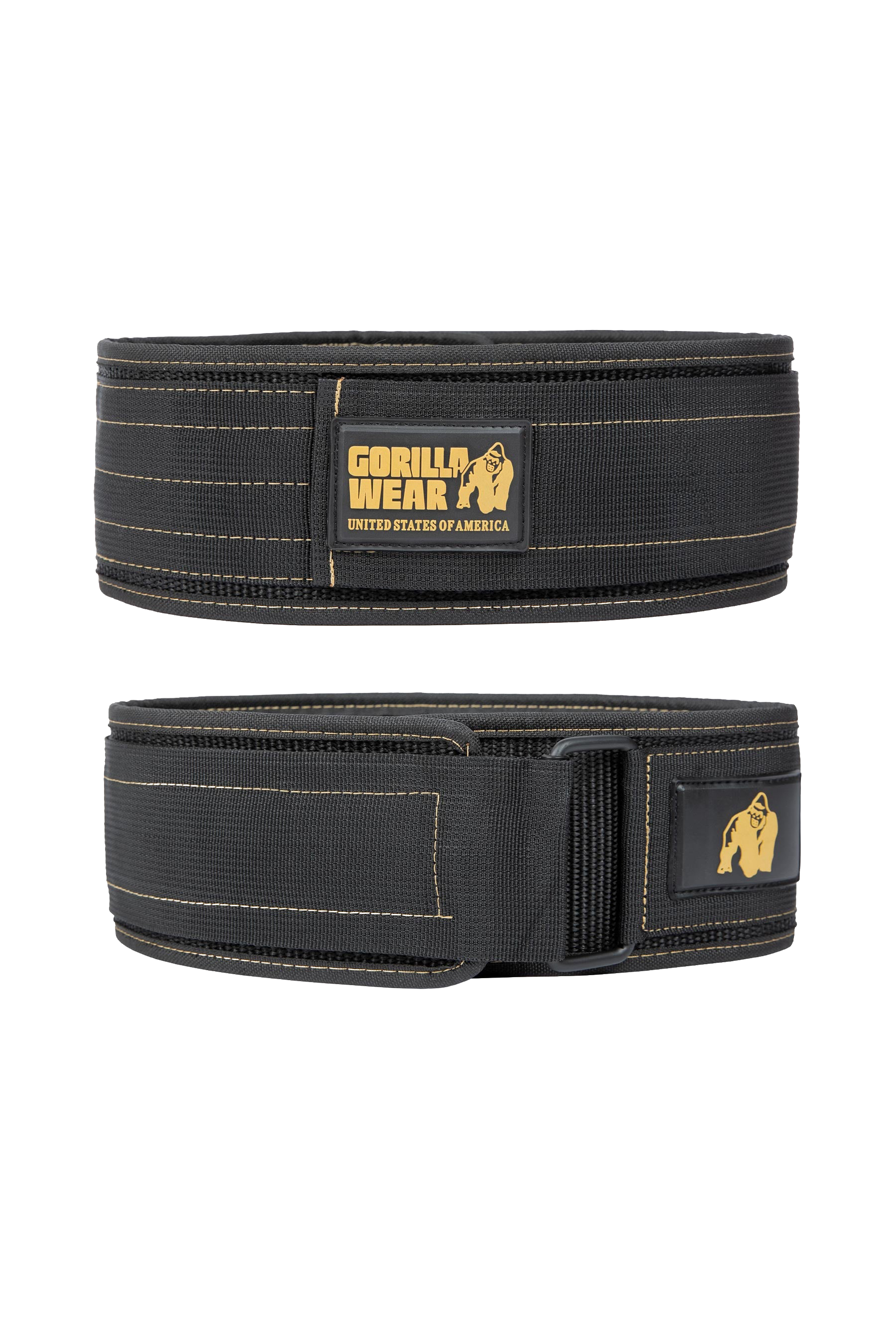 Gorilla Wear 4 Inch Nylon Lifting Belt - Black/Gold