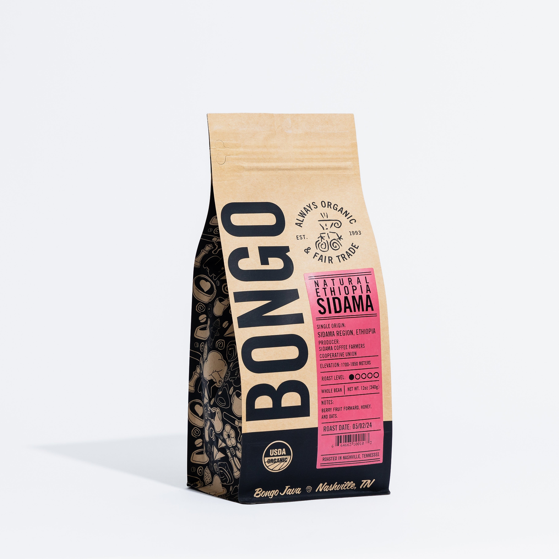 Natural Ethiopia Sidama - Ground for drip / 12 oz