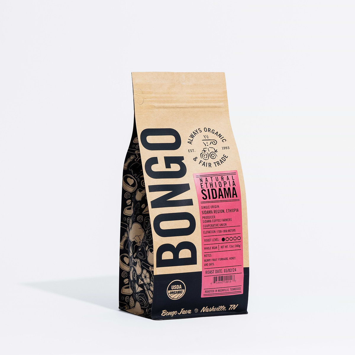 Natural Ethiopia Sidama - Ground for drip / 12 oz