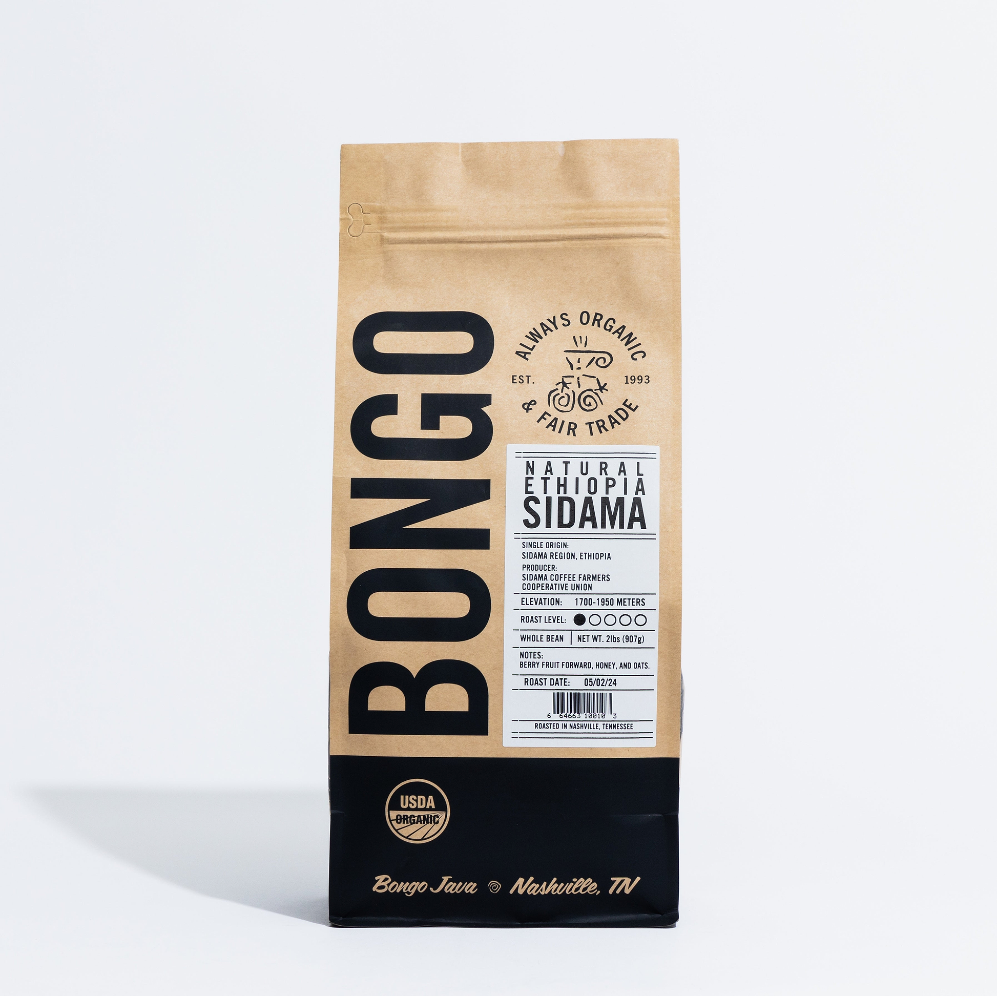 Natural Ethiopia Sidama - Ground for French Press (coarse) / 12 oz