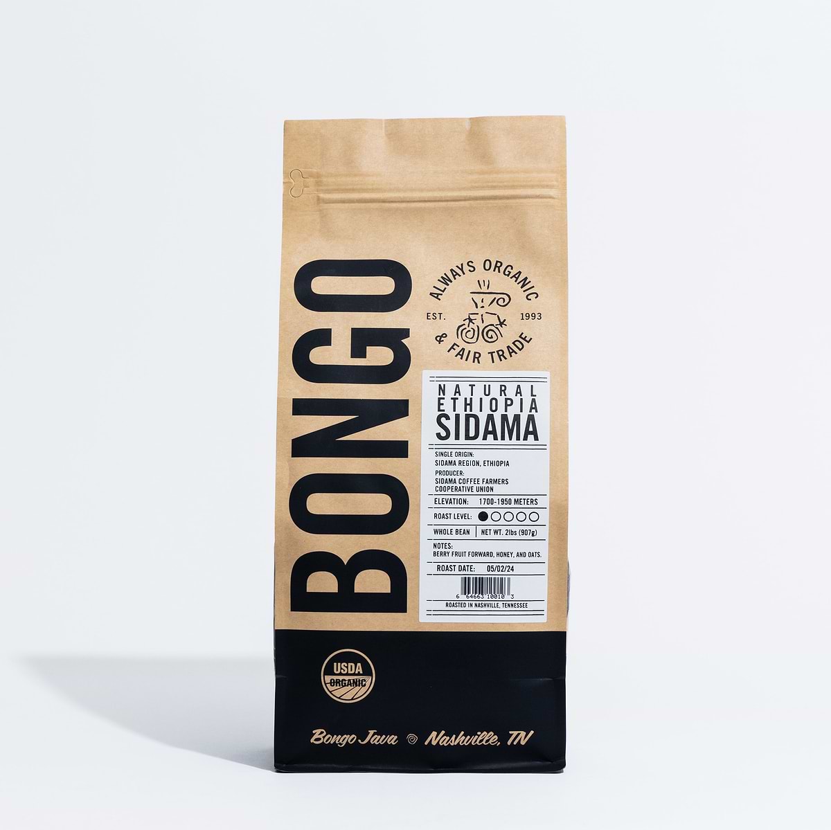 Natural Ethiopia Sidama - Ground for French Press (coarse) / 12 oz