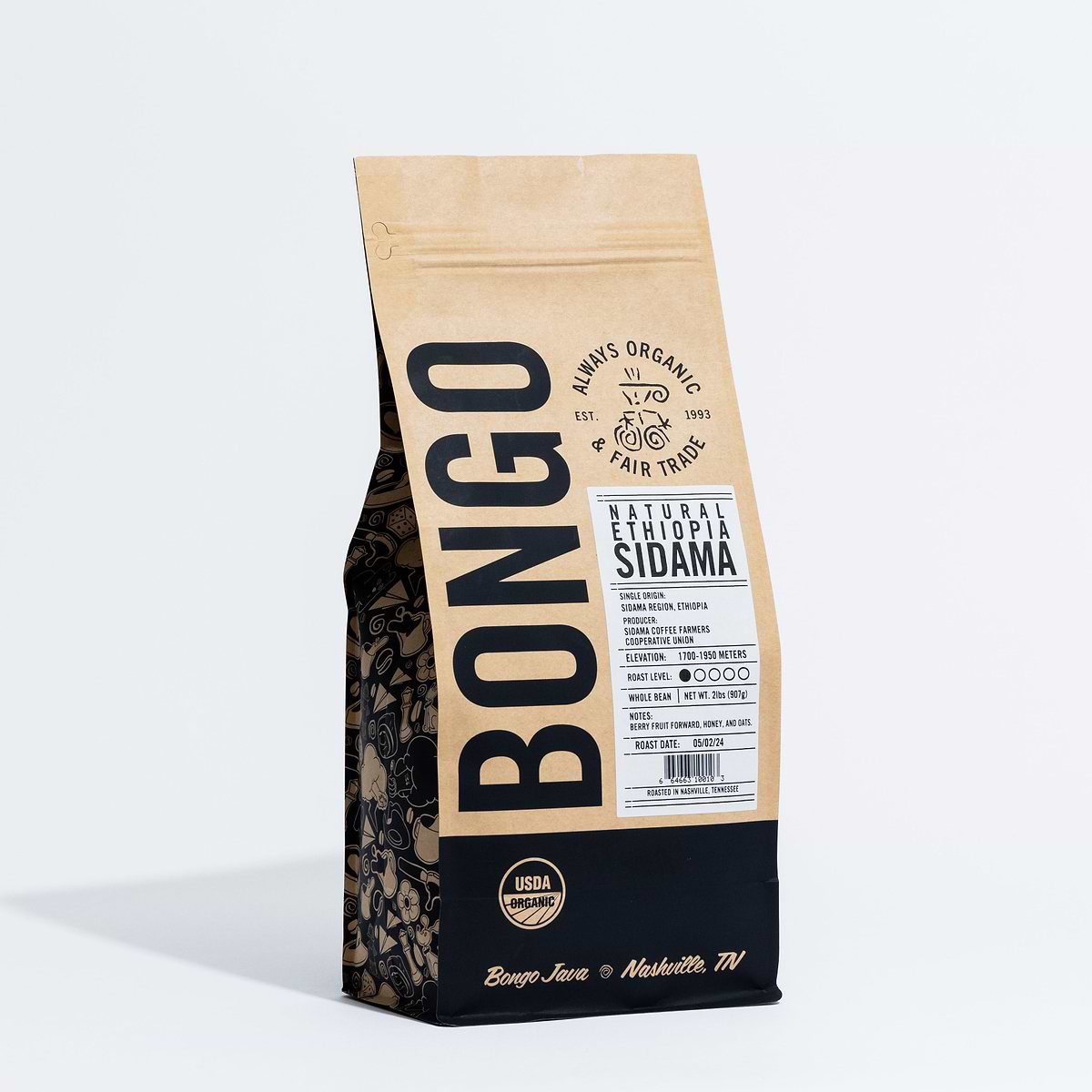 Natural Ethiopia Sidama - Ground for French Press (coarse) / 2 lb