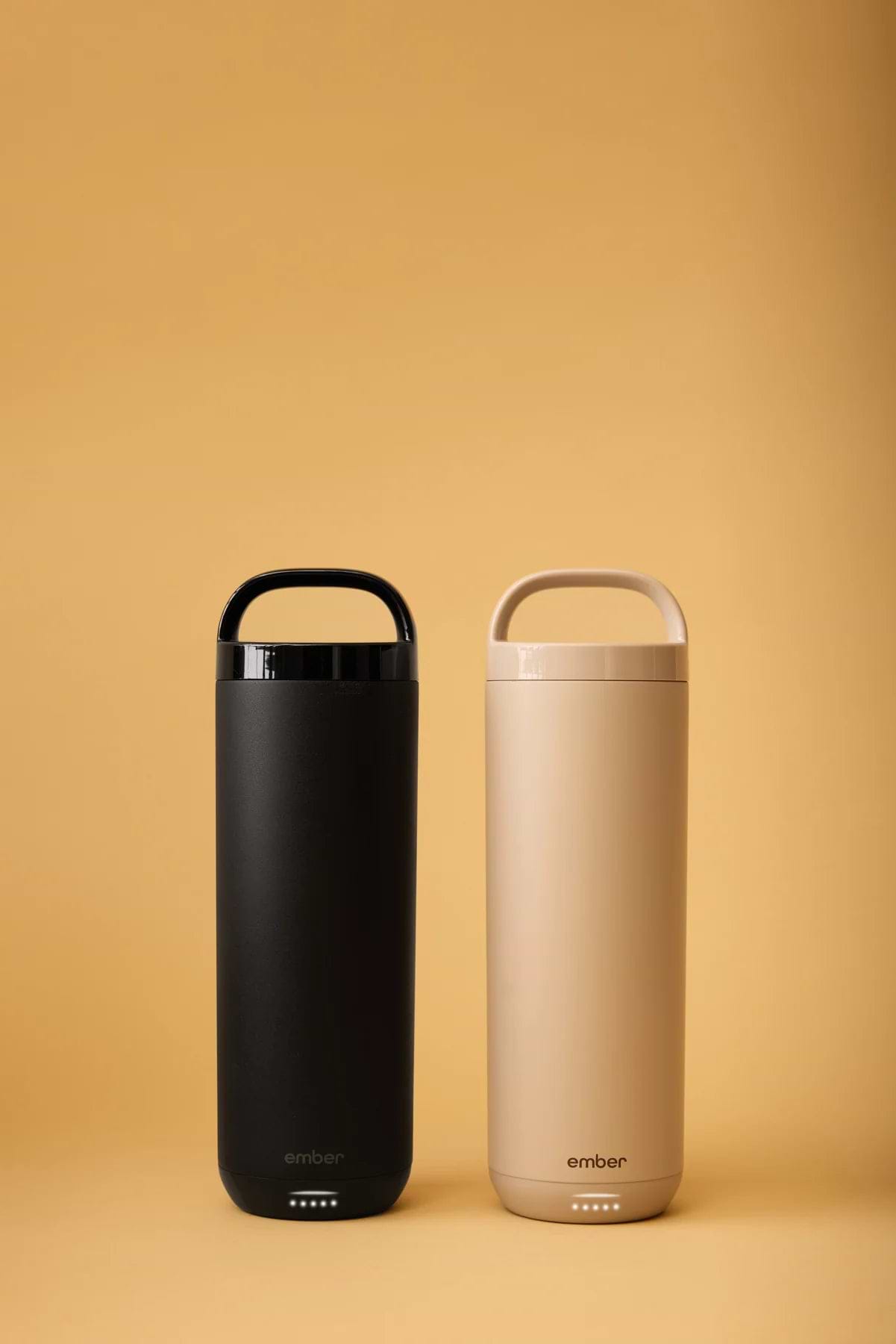 Black and Sandstone Ember Tumbler 2 photographed side by side