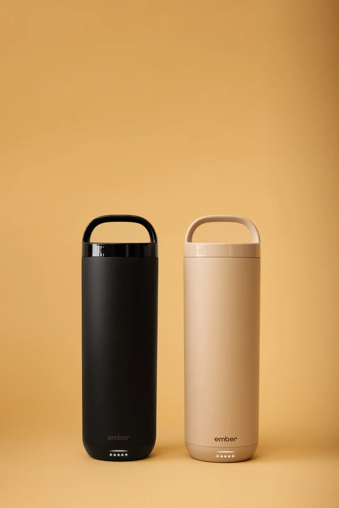 Black and Sandstone Ember Tumbler 2 photographed side by side
