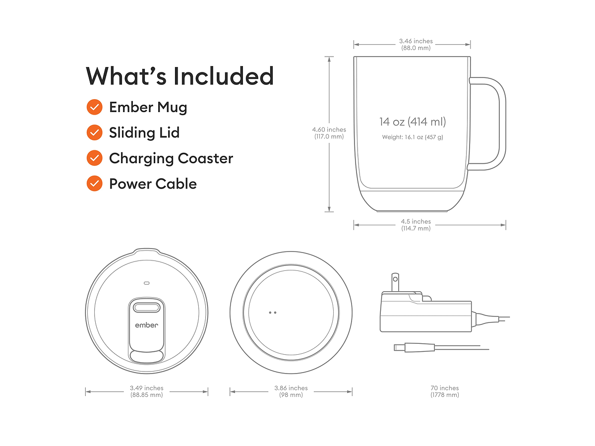 What's included with the 14oz Ember Mug 3