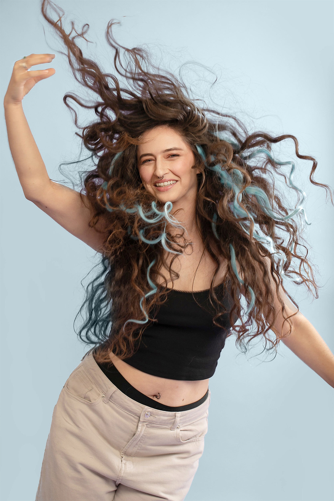 גוון שיער טבעי - תכלת