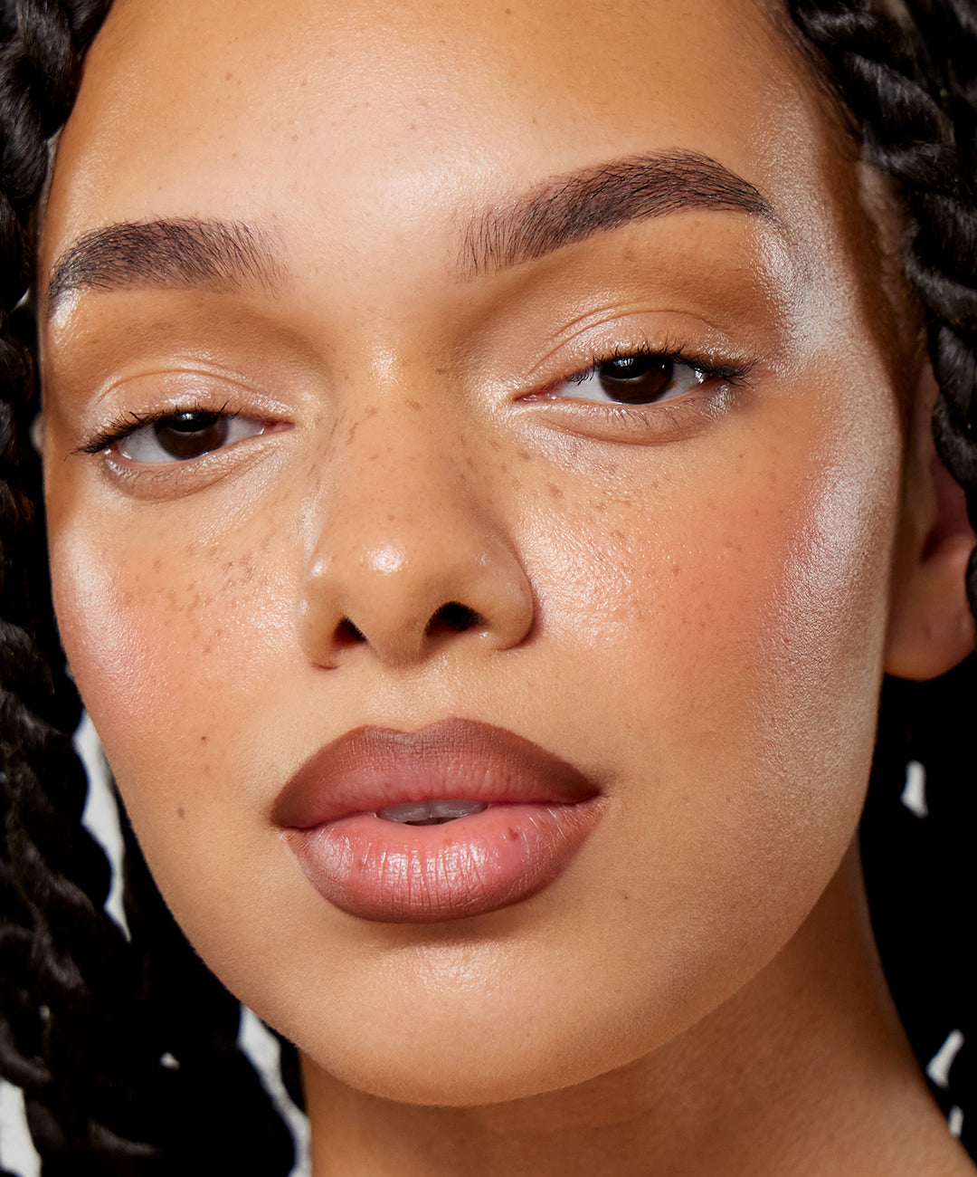 Gabbi wears Lip Sculpt in Suede