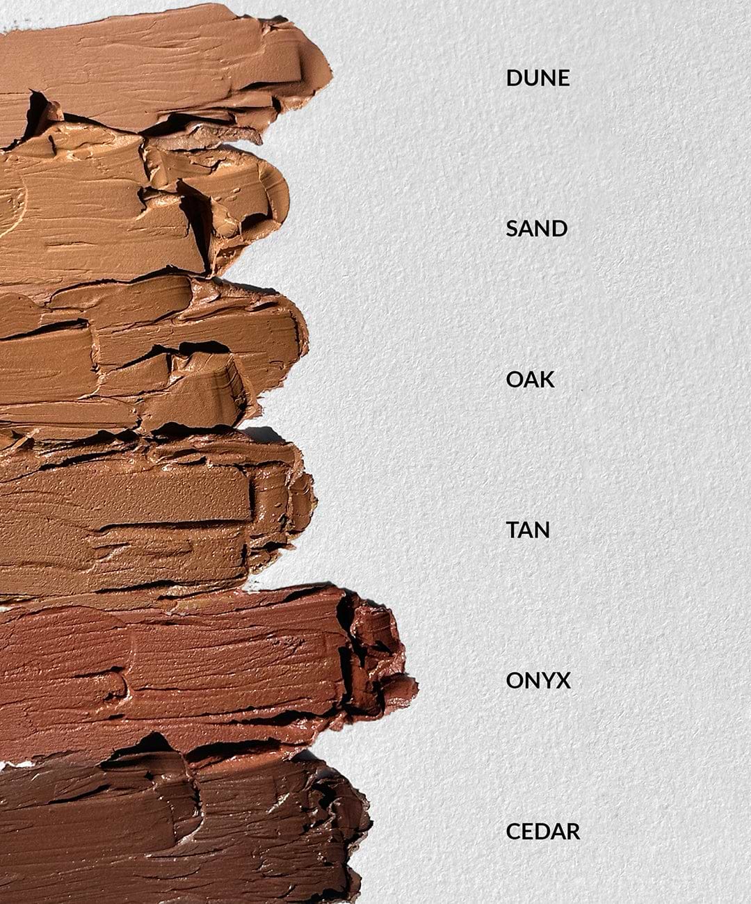 image of swatches of the 6 REFY cream bronzer shades