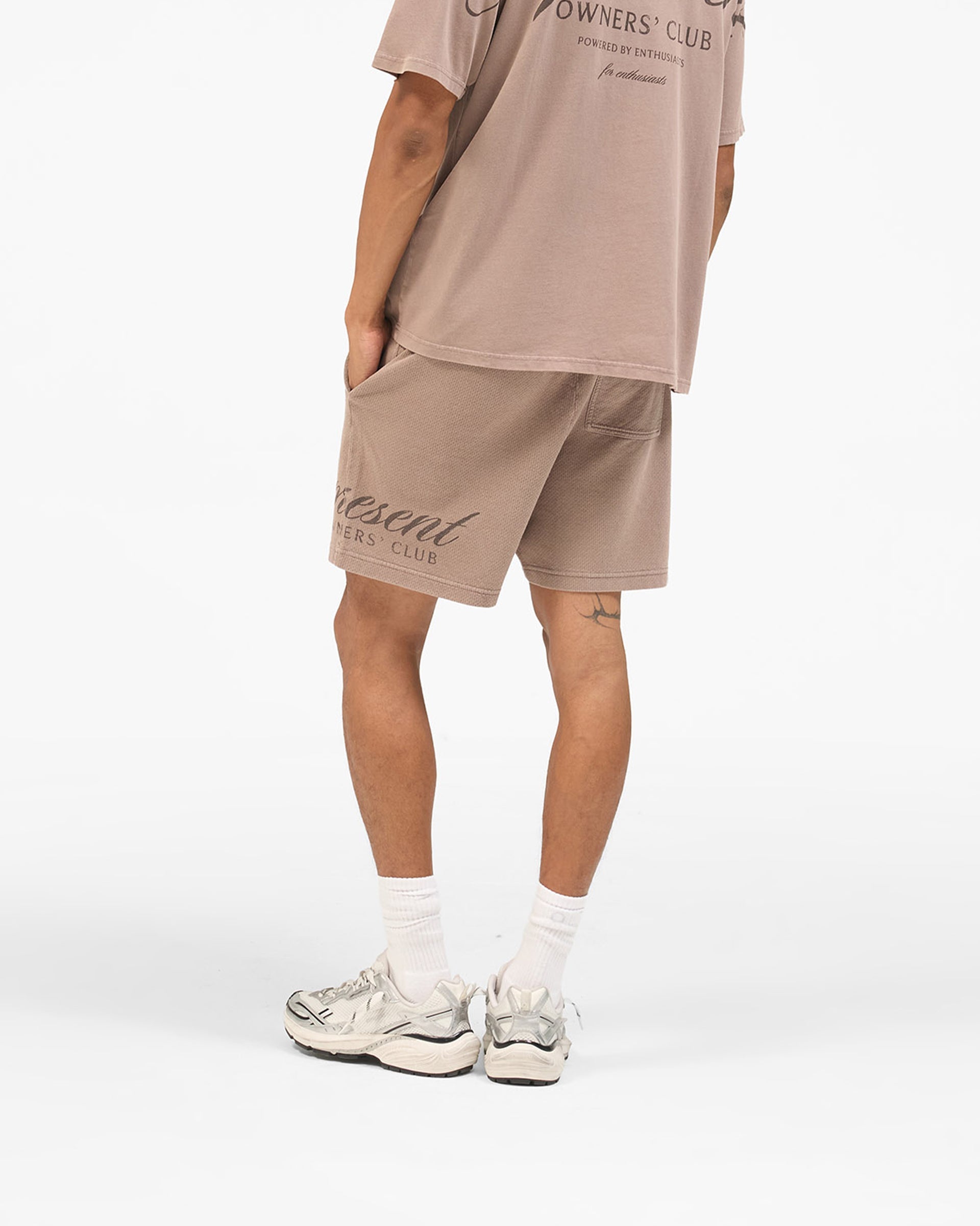 Owners Club Script Mesh Shorts - Truffle