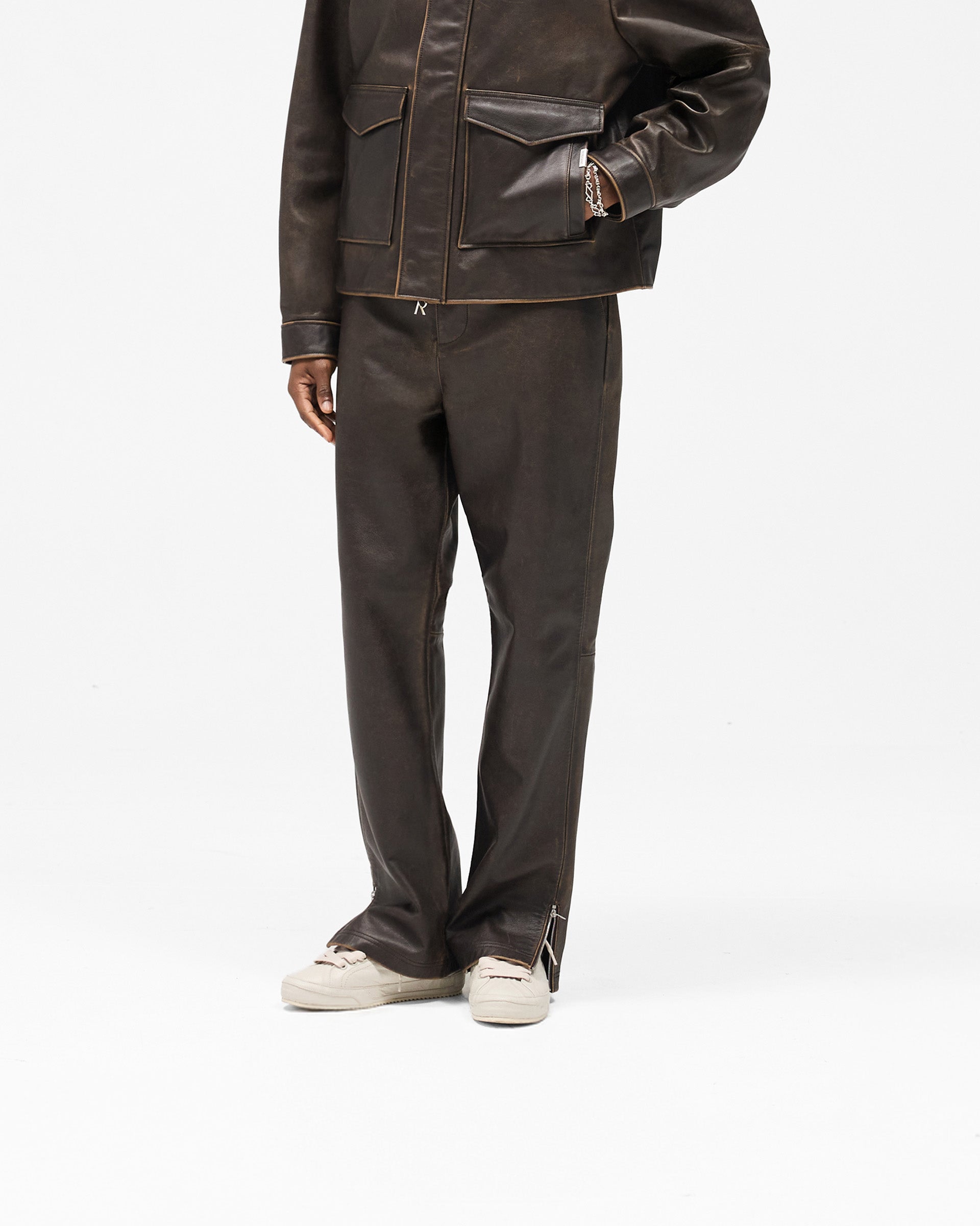 Sunfade Leather Pant - Nero