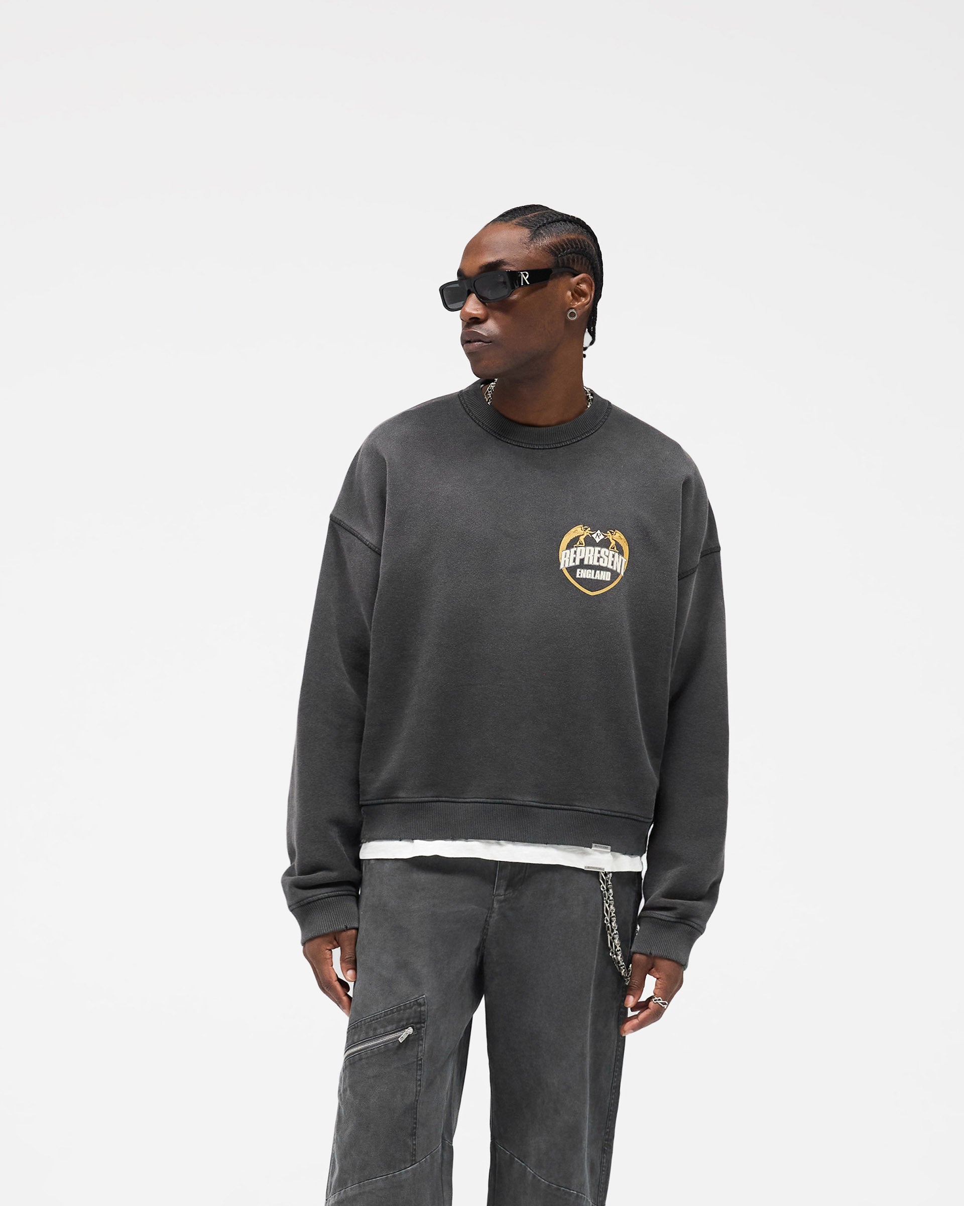 Angel Border Sweater - Stained Black