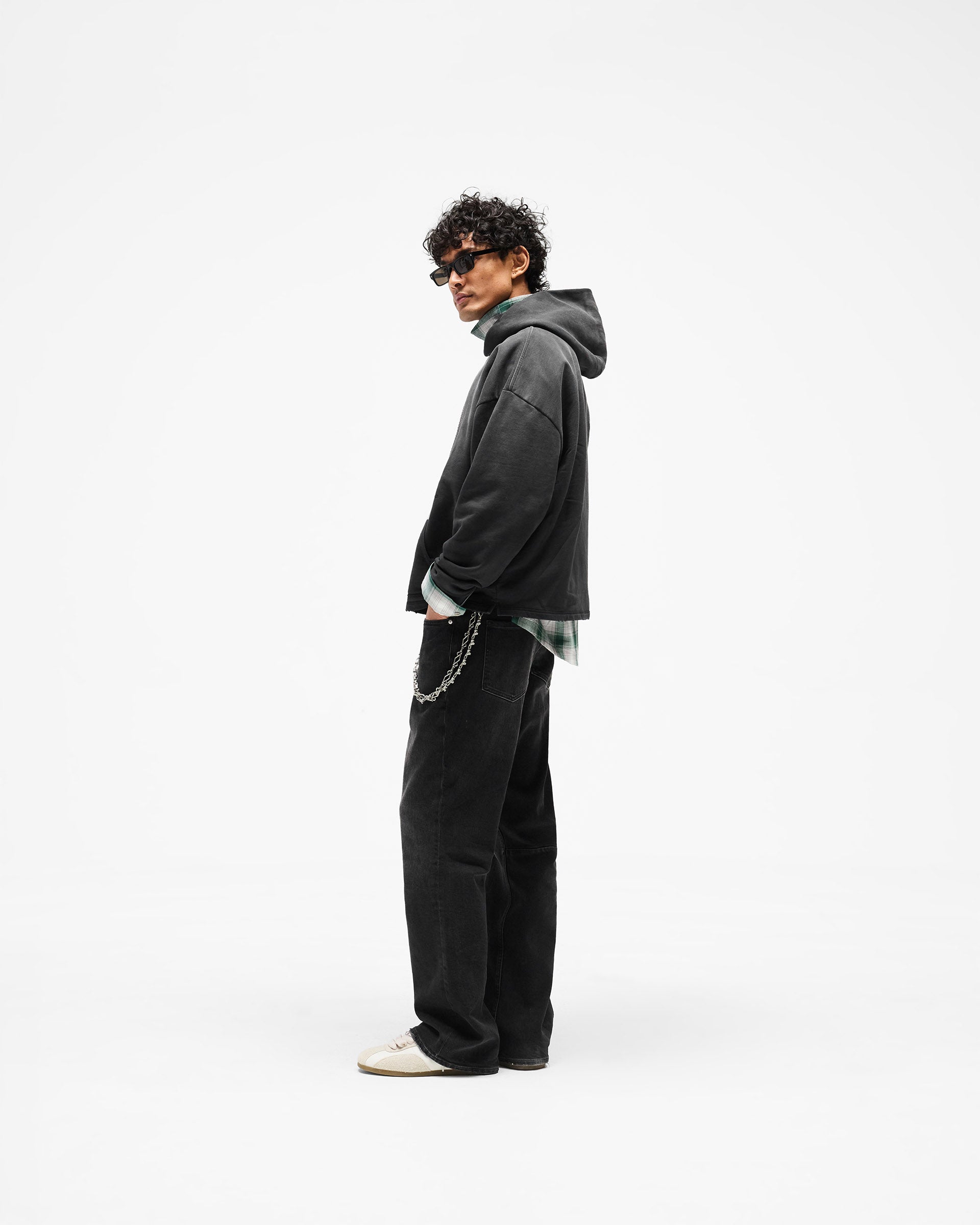 Represent Embellished Hoodie - Stained Black