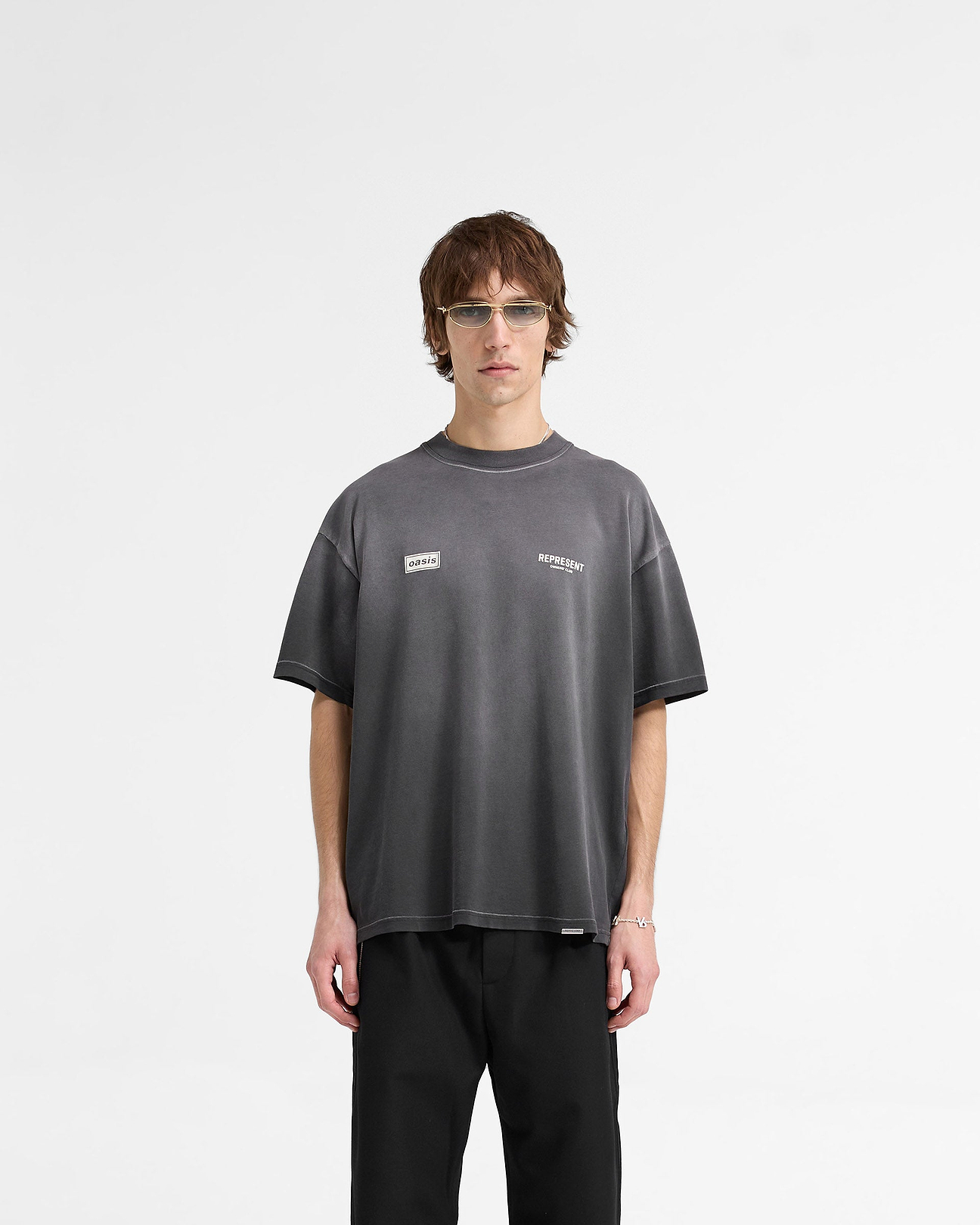  x oasis コラボ Tシャツ ブラック Lサイズ Represent X Oasis Owners Club T-Shirt | Stained Black | REPRESENT