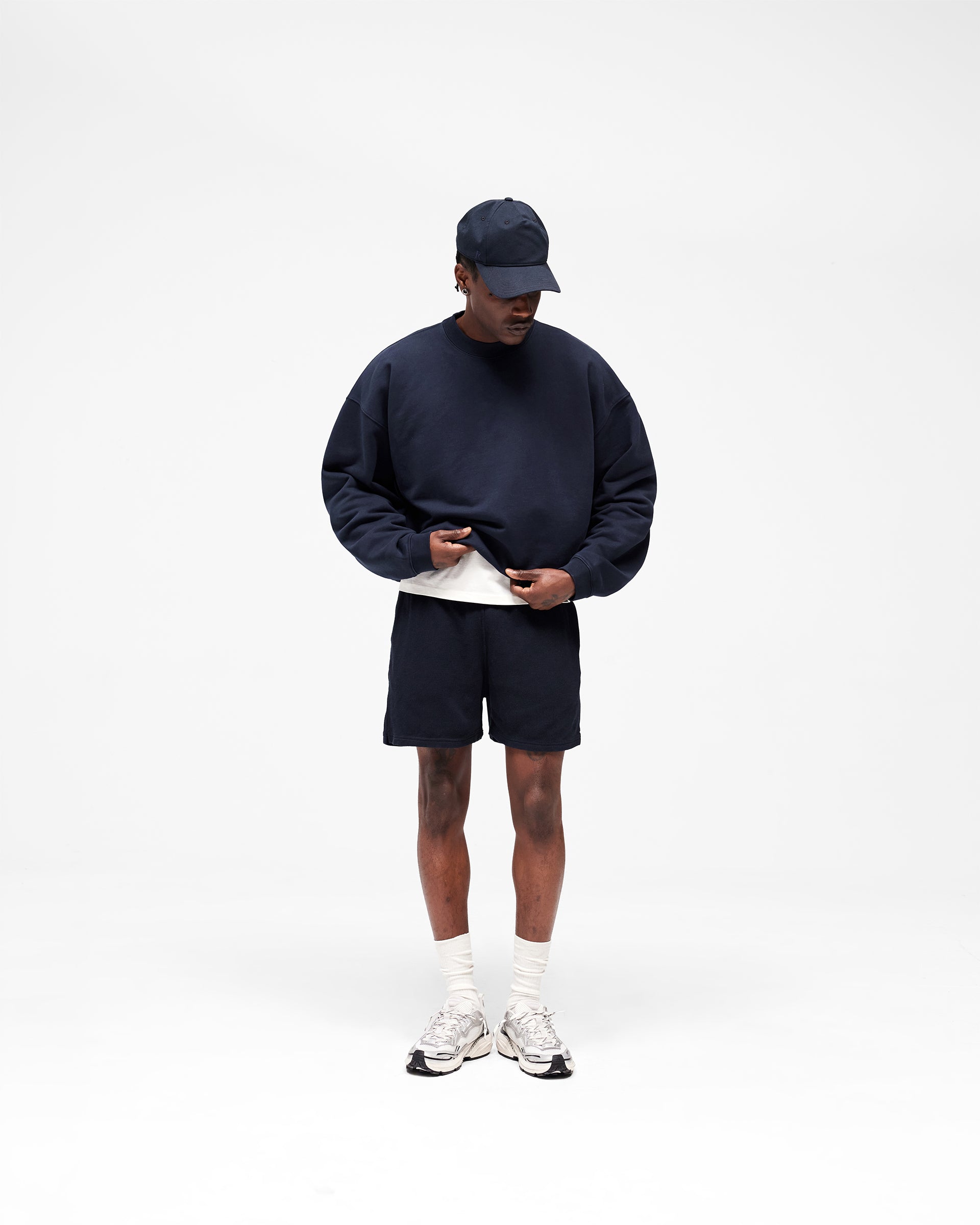 Initial Waffle Shorts - Midnight Navy