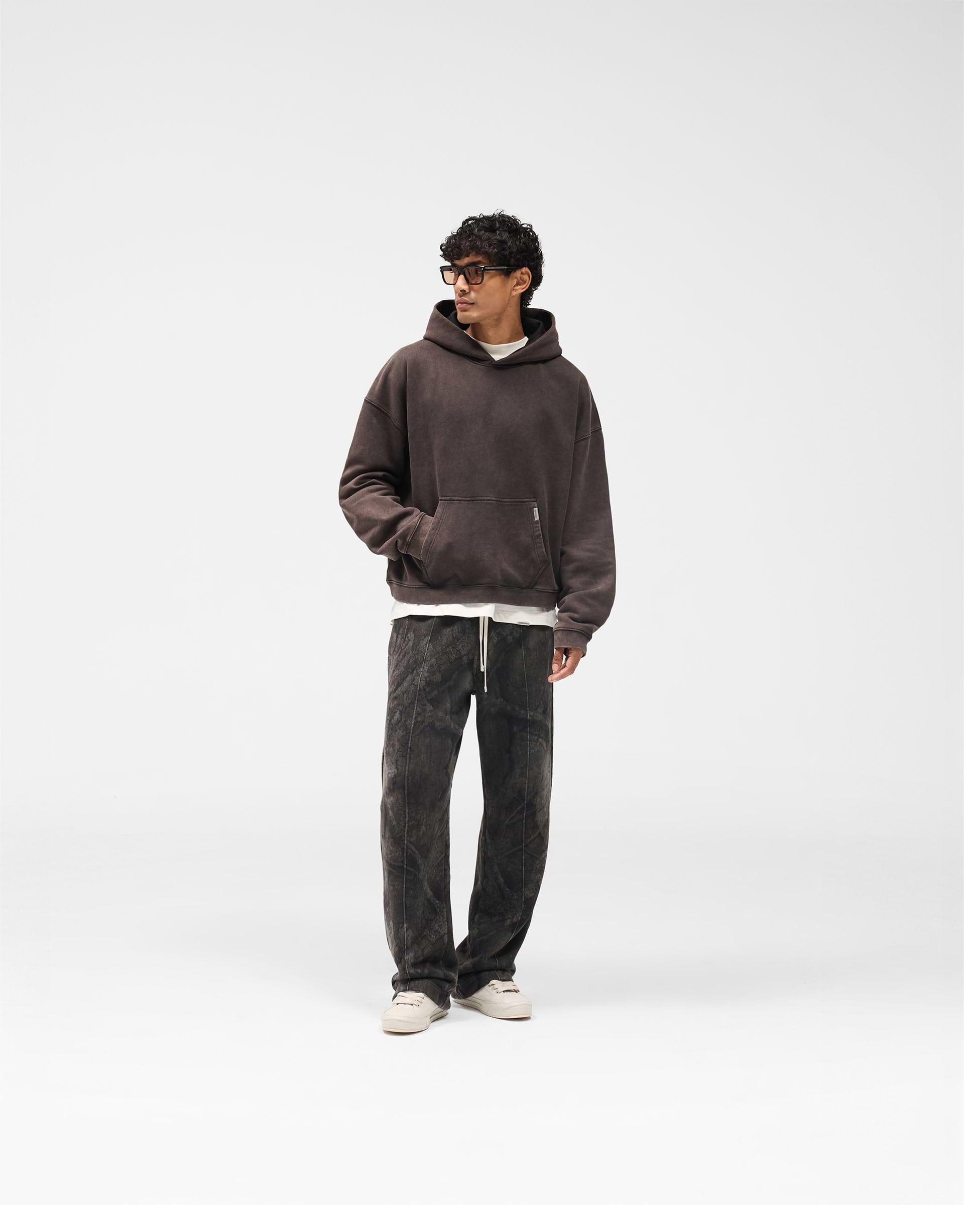 Initial Boxy Hoodie - Coffee