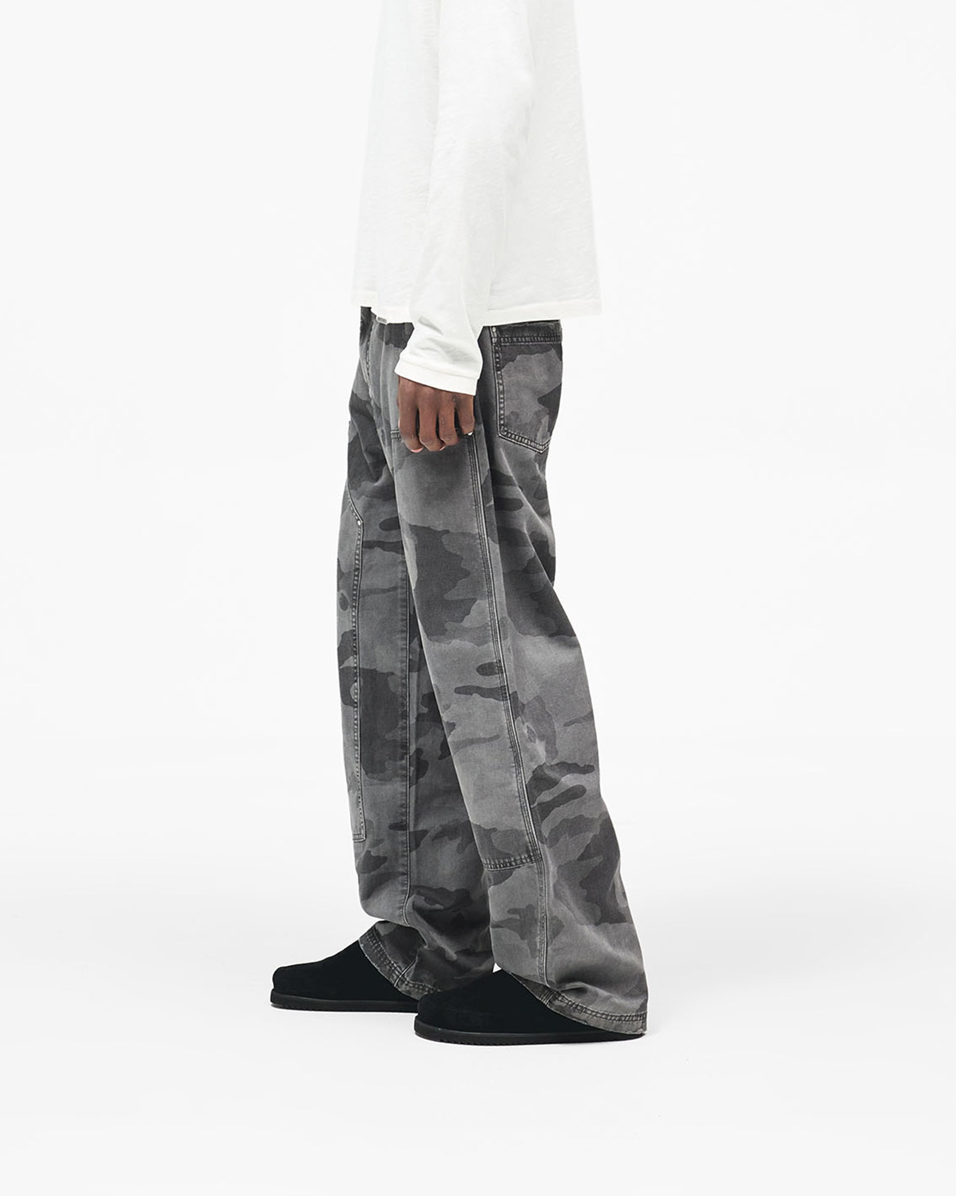 Heaton Camo Workwear Pant - Washed Grey Camo