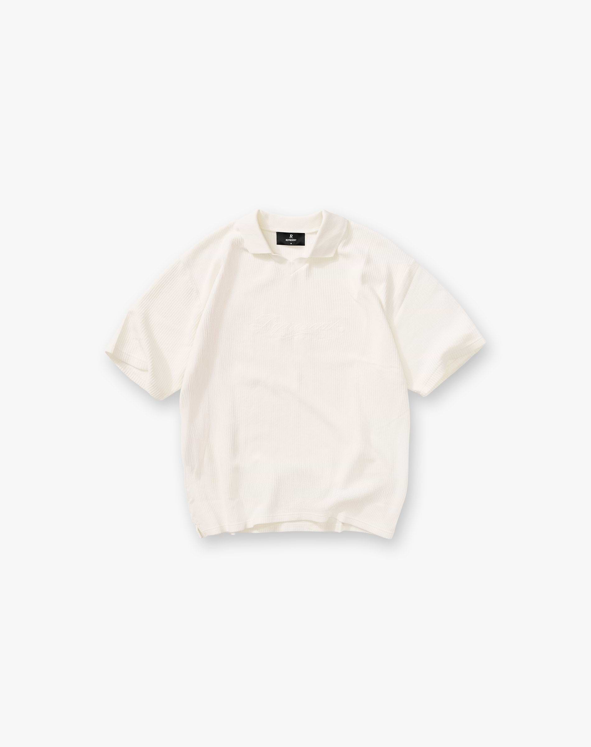 Ribbed Polo - Aged White