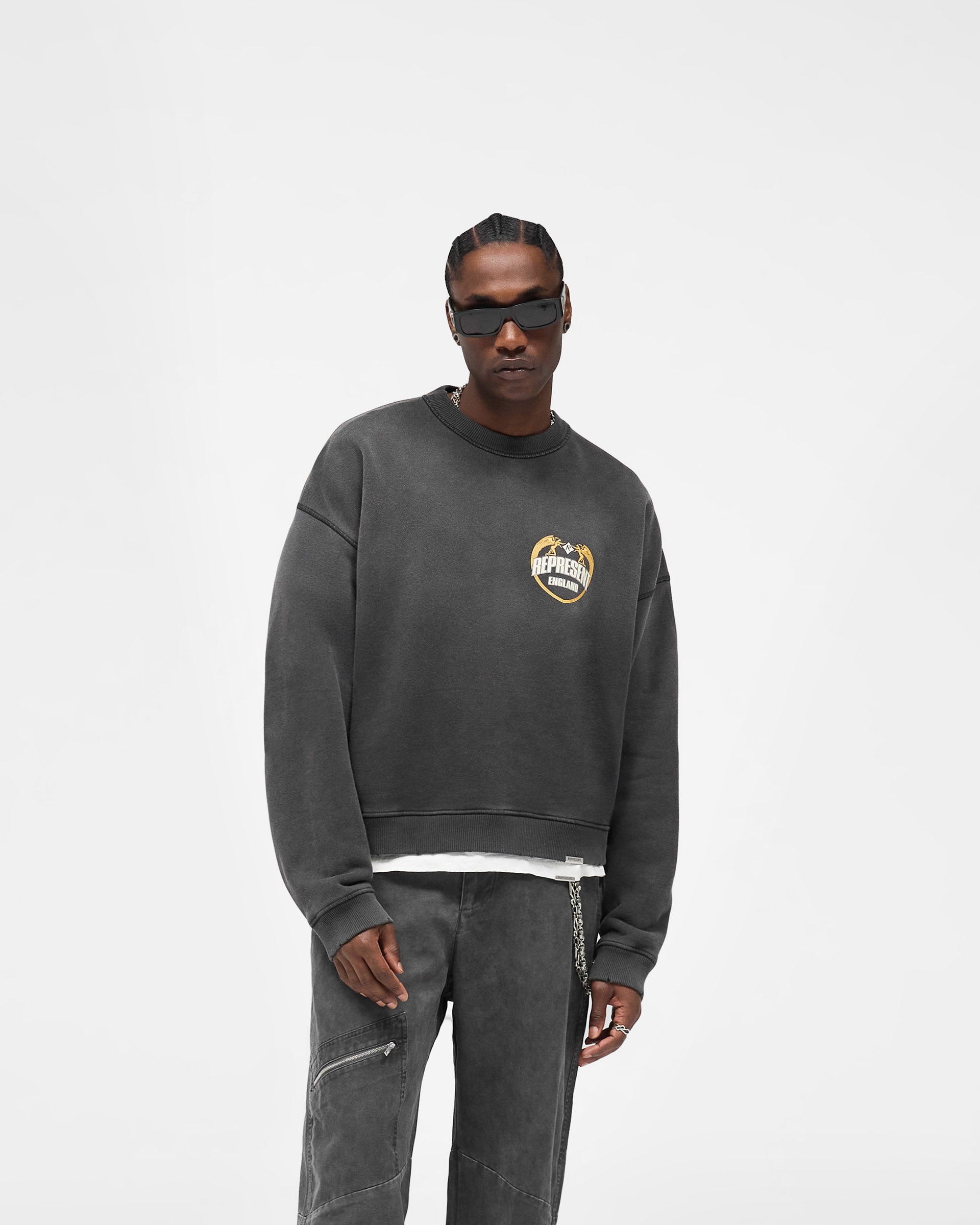 Angel Border Sweater - Stained Black