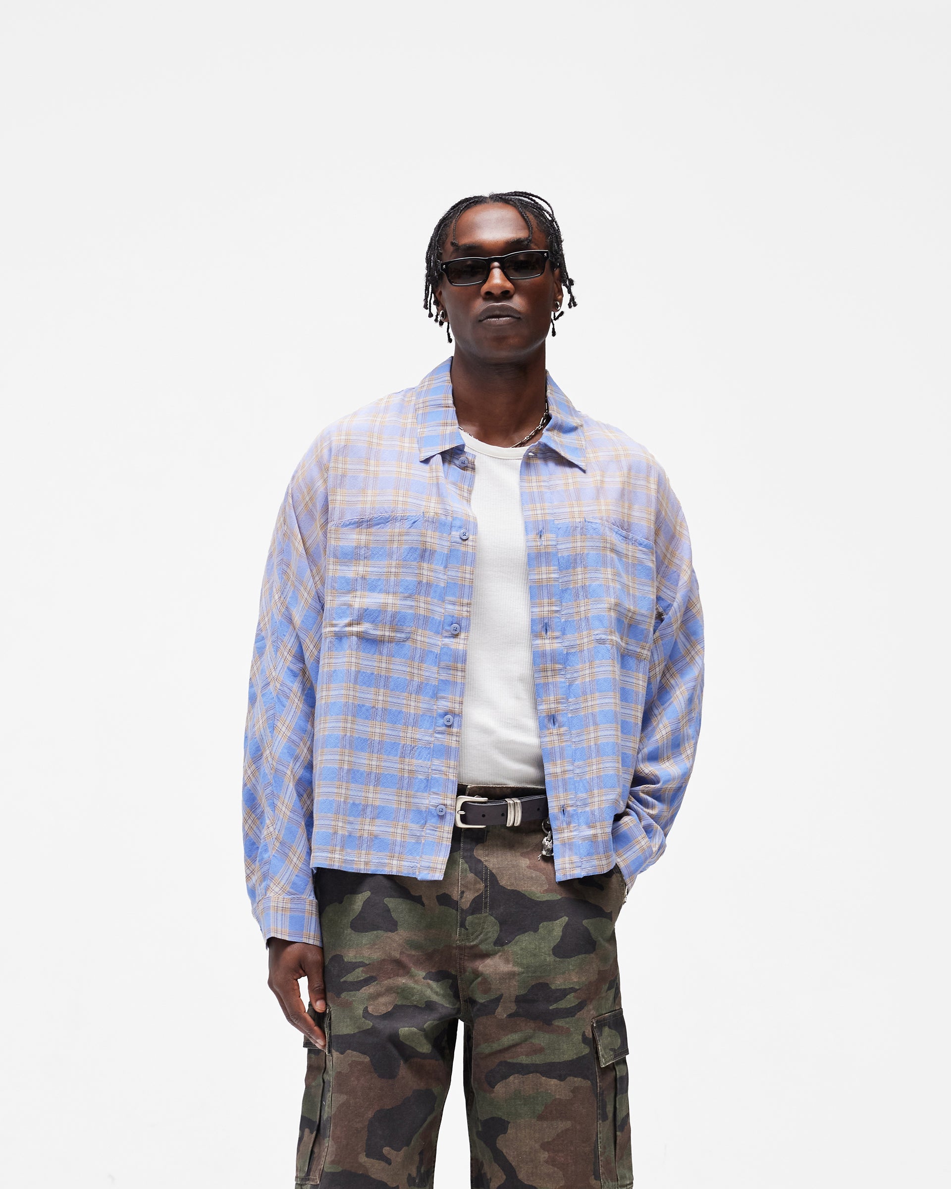 Santa Monica Flannel Shirt - Drift Blue