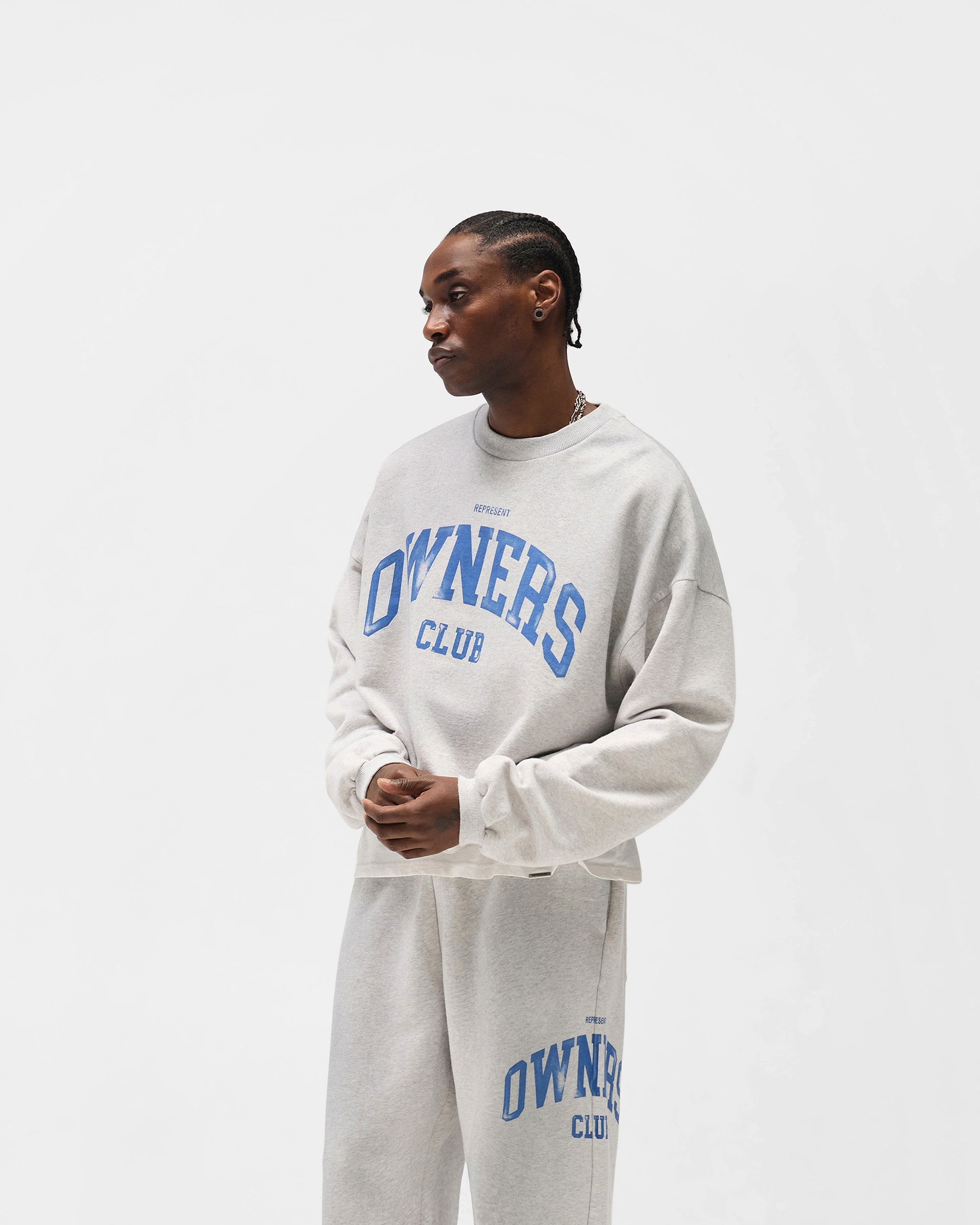Represent Owners Club Sweater - Sprayed Ice Grey Marl