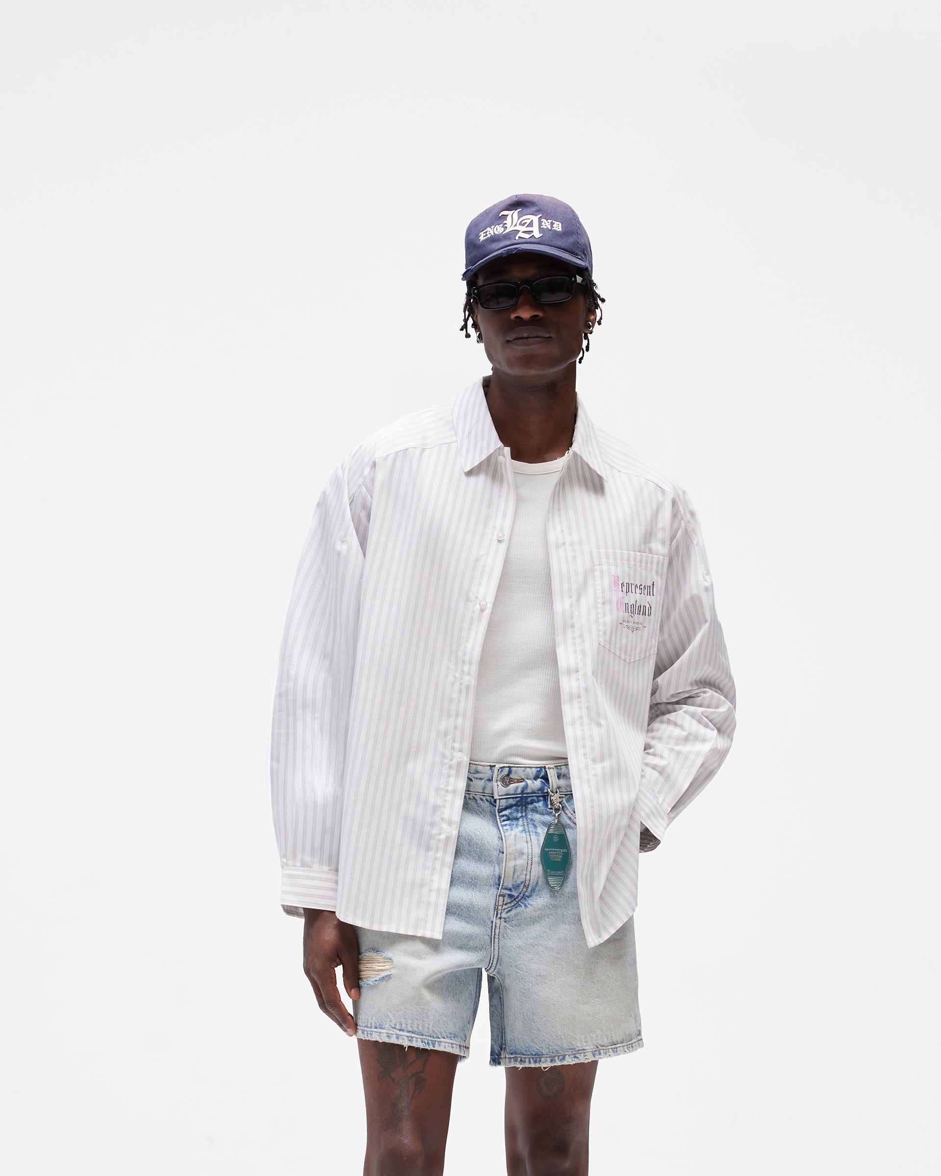 Pinstripe Shirt - Flat White