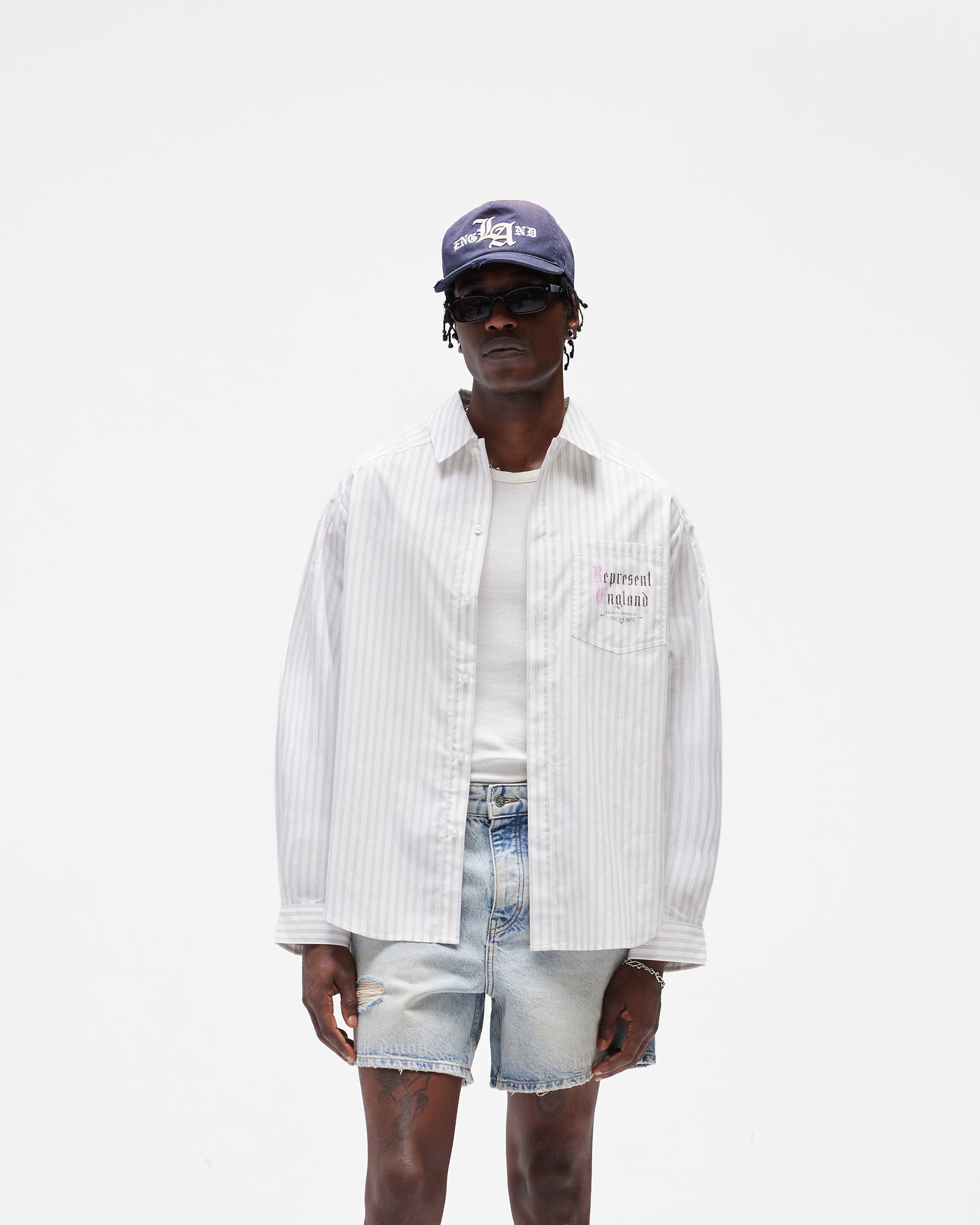 Pinstripe Shirt - Flat White