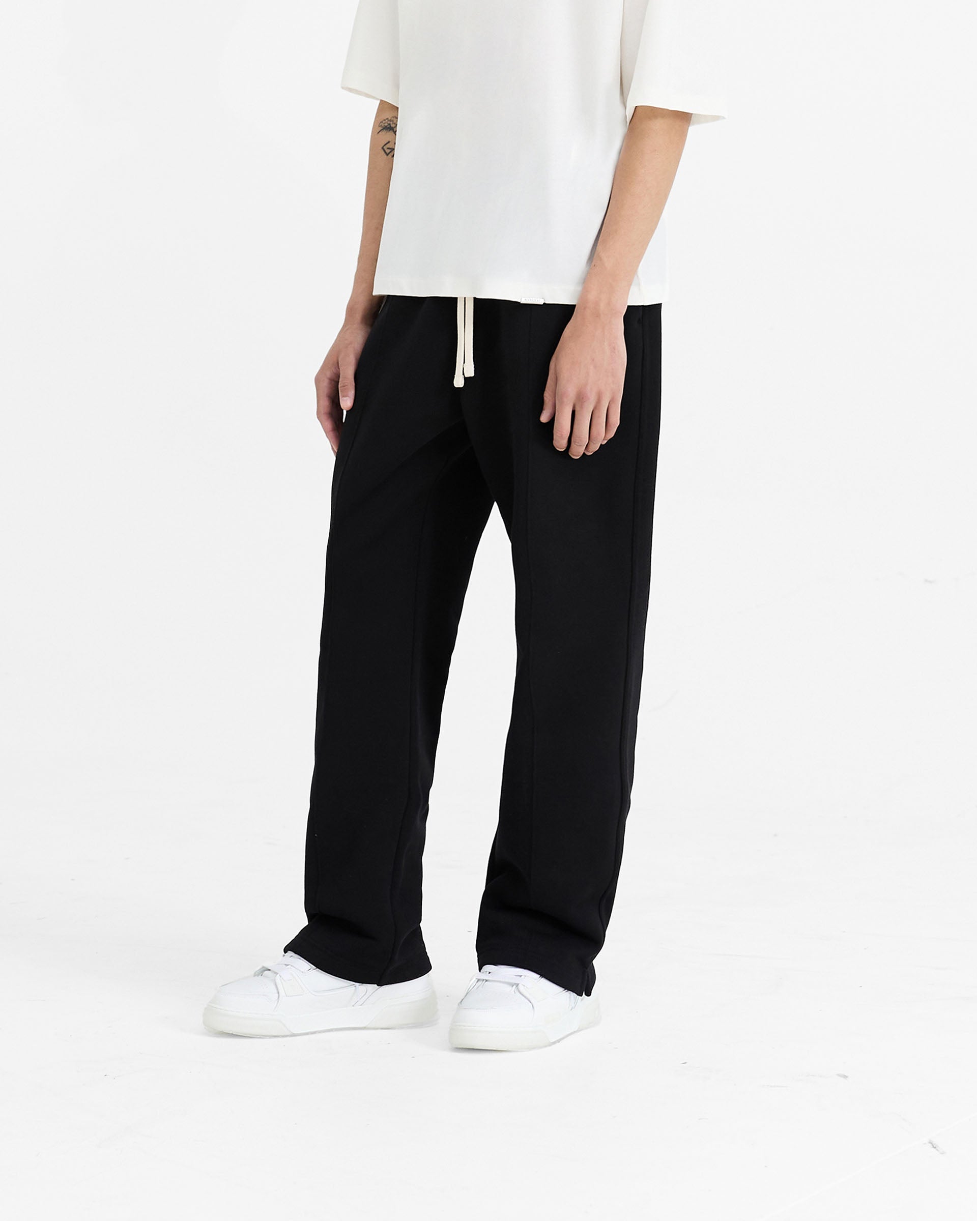Initial Straight Leg Sweatpants - Jet Black