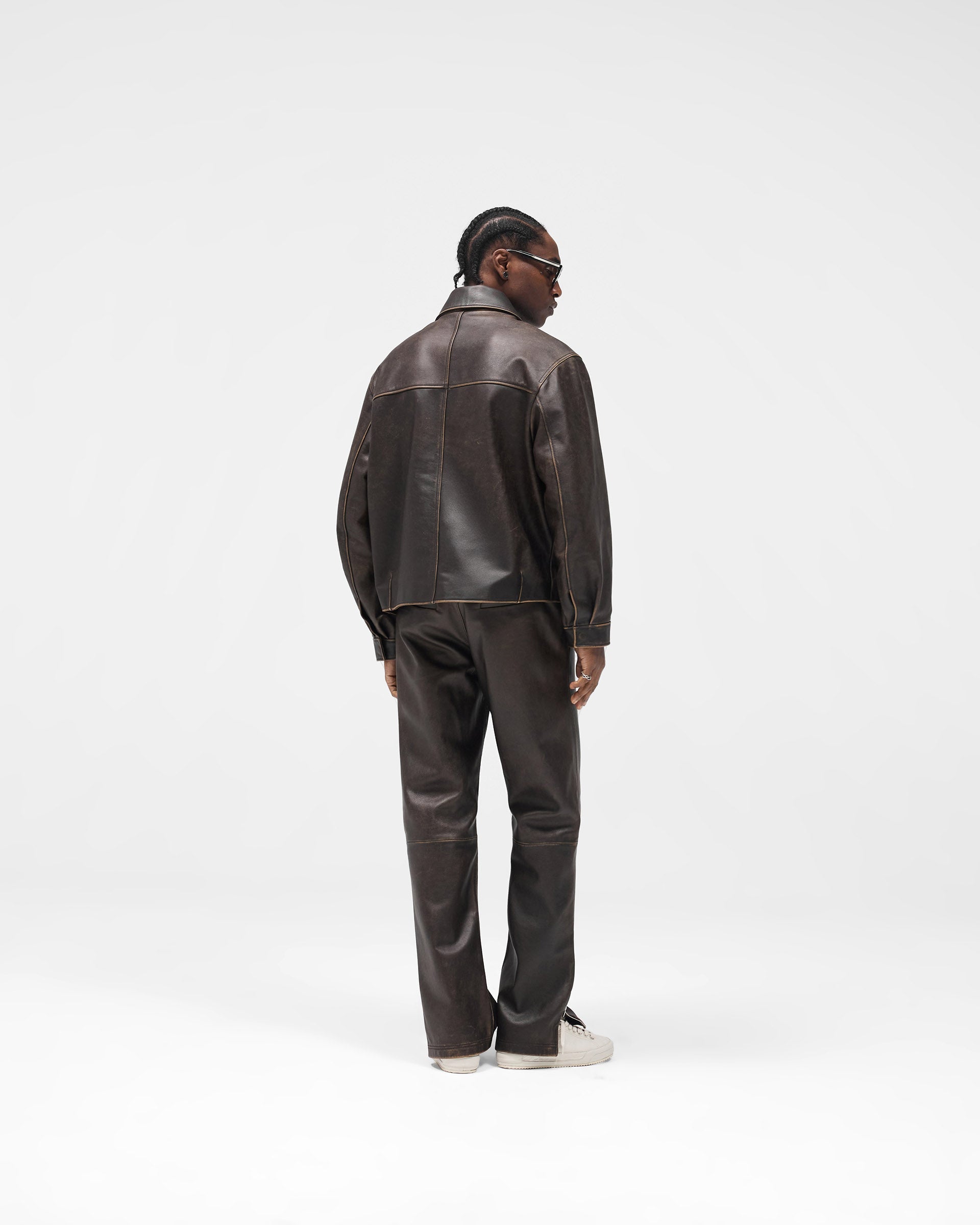 Sunfade Leather Pant - Nero