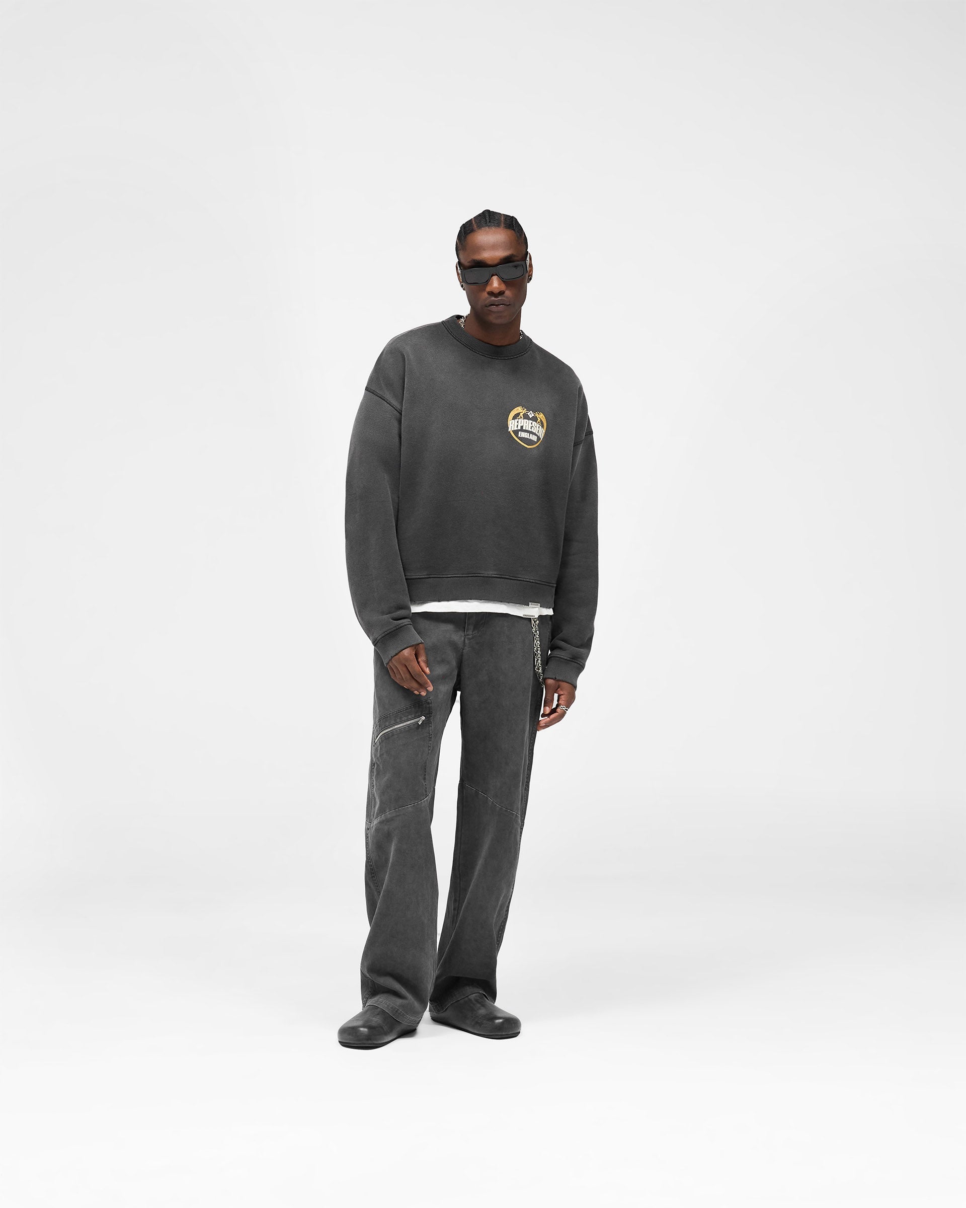 Angel Border Sweater - Stained Black