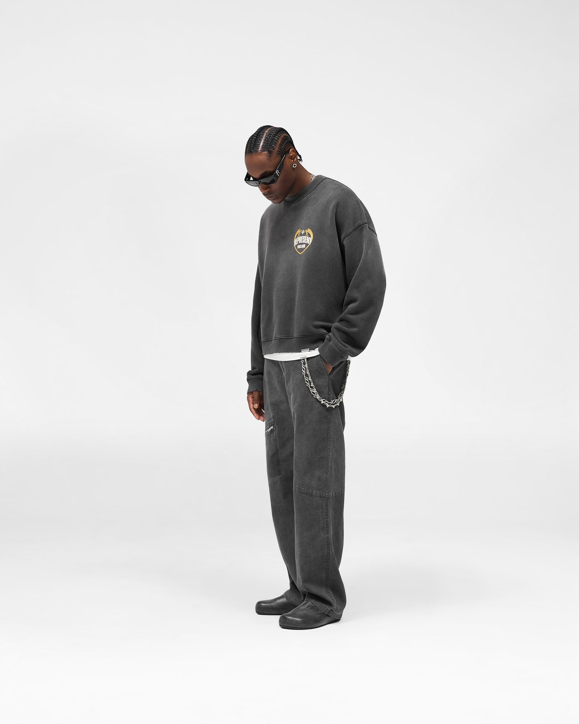Angel Border Sweater - Stained Black