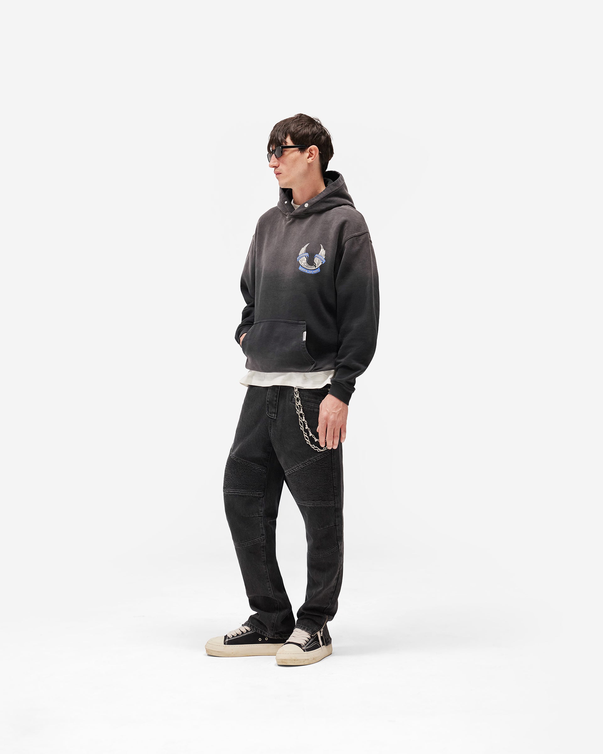 Represent X Belstaff Born To Bike Hoodie - Aged Black